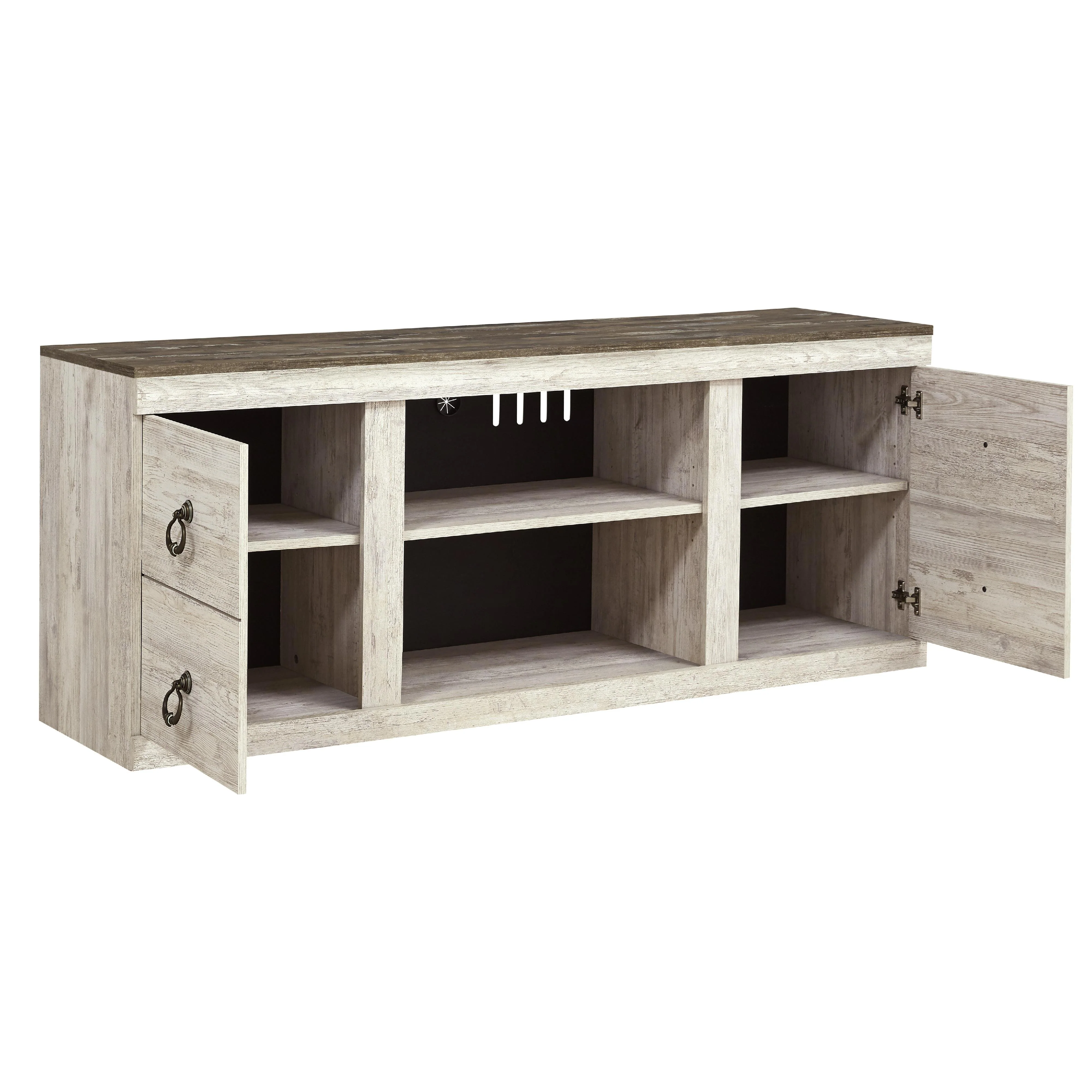 Signature Design by Ashley Willowton EW0267-268 Large TV Stand with Fireplace Option - Image 2