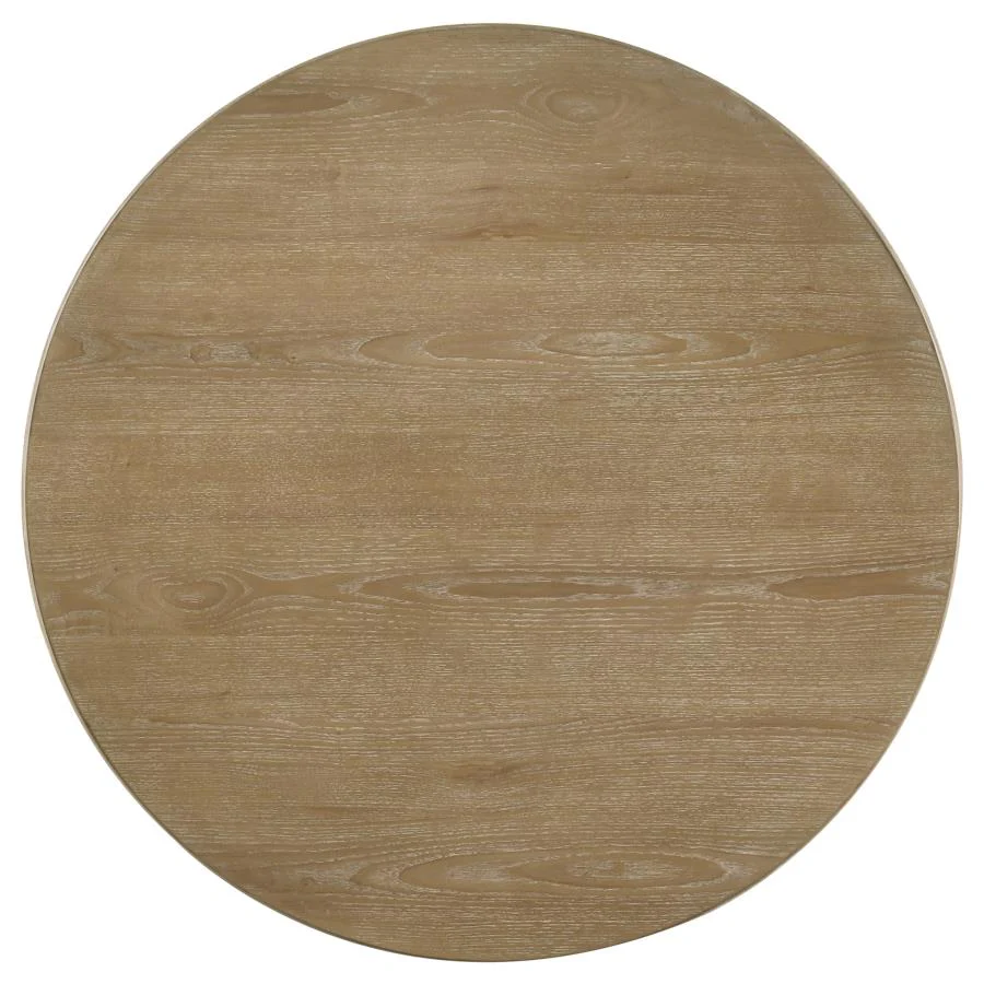 Adina 36-inch Round Wood Coffee Table Distressed Light Brown 722938 - Image 2