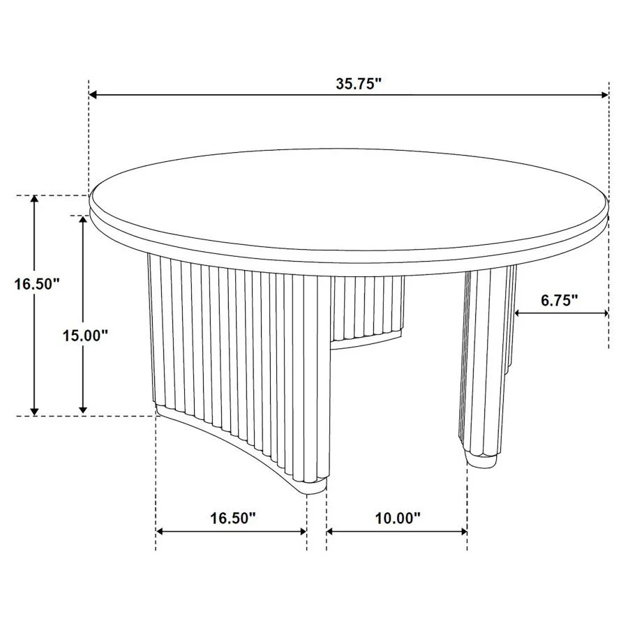 Adina 36-inch Round Wood Coffee Table Distressed Light Brown 722938 - Image 3