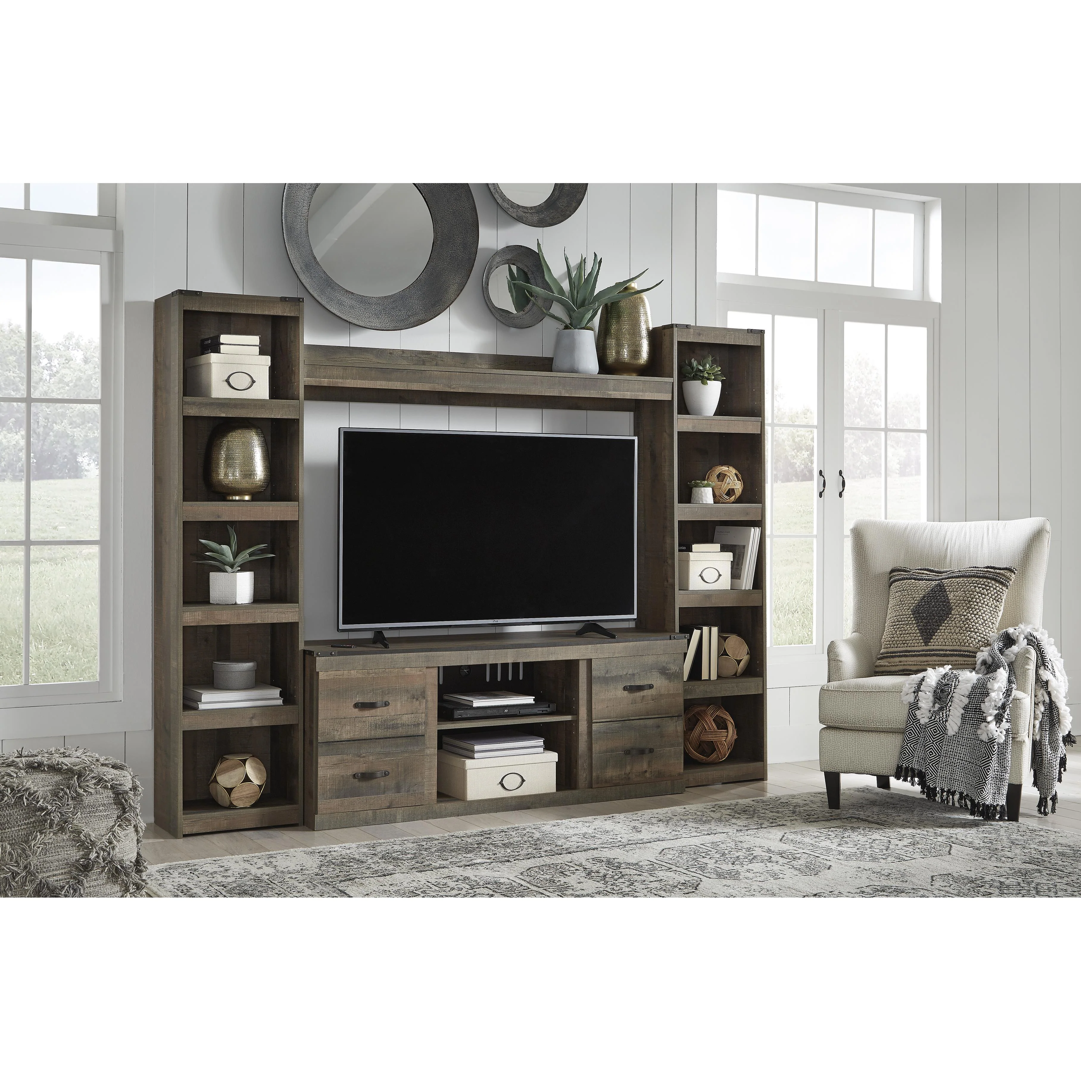 Signature Design by Ashley Trinell EW0446W7 4 pc Entertainment Center - Image 2
