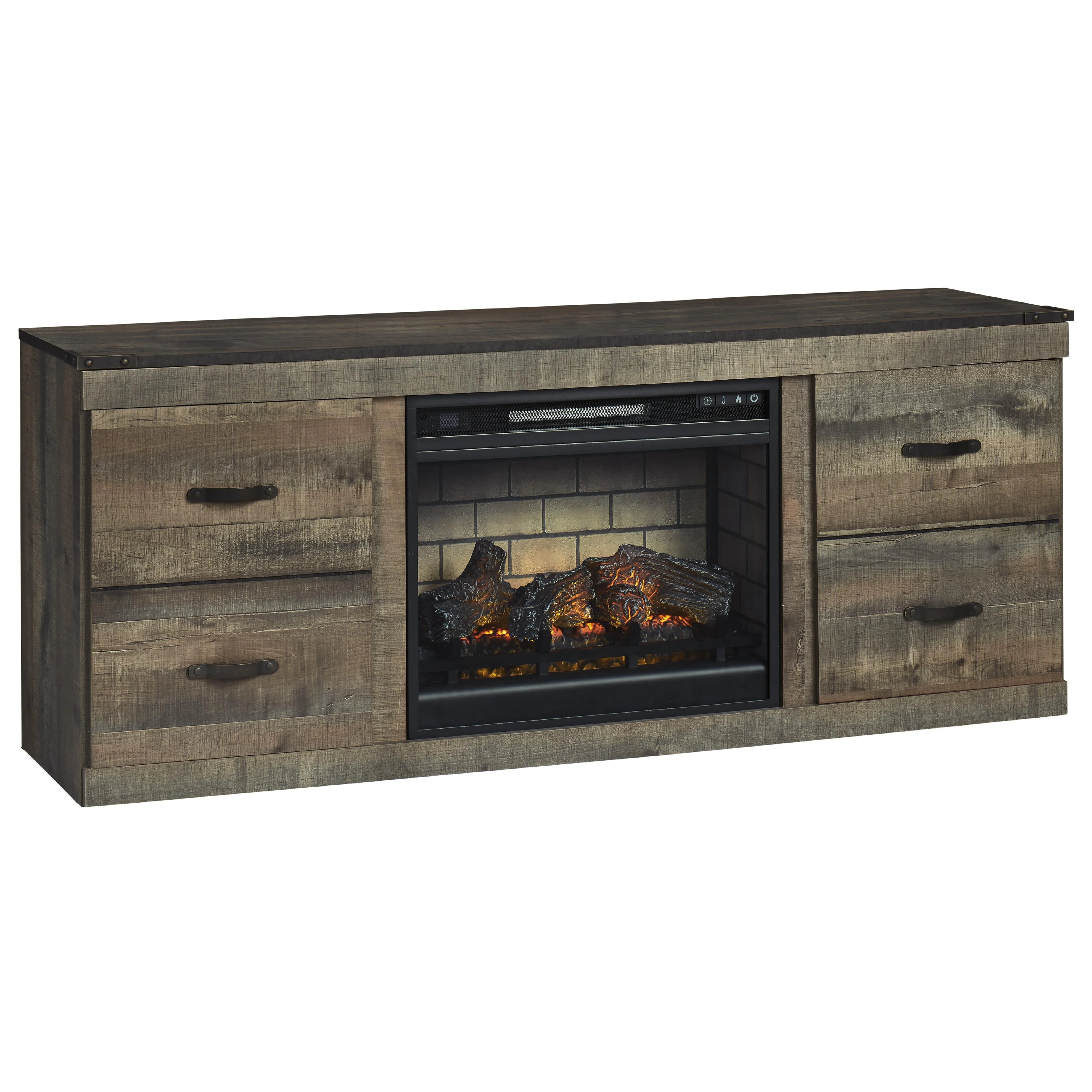 Signature Design by Ashley Trinell EW0446W8 TV Stand with Electric Fireplace