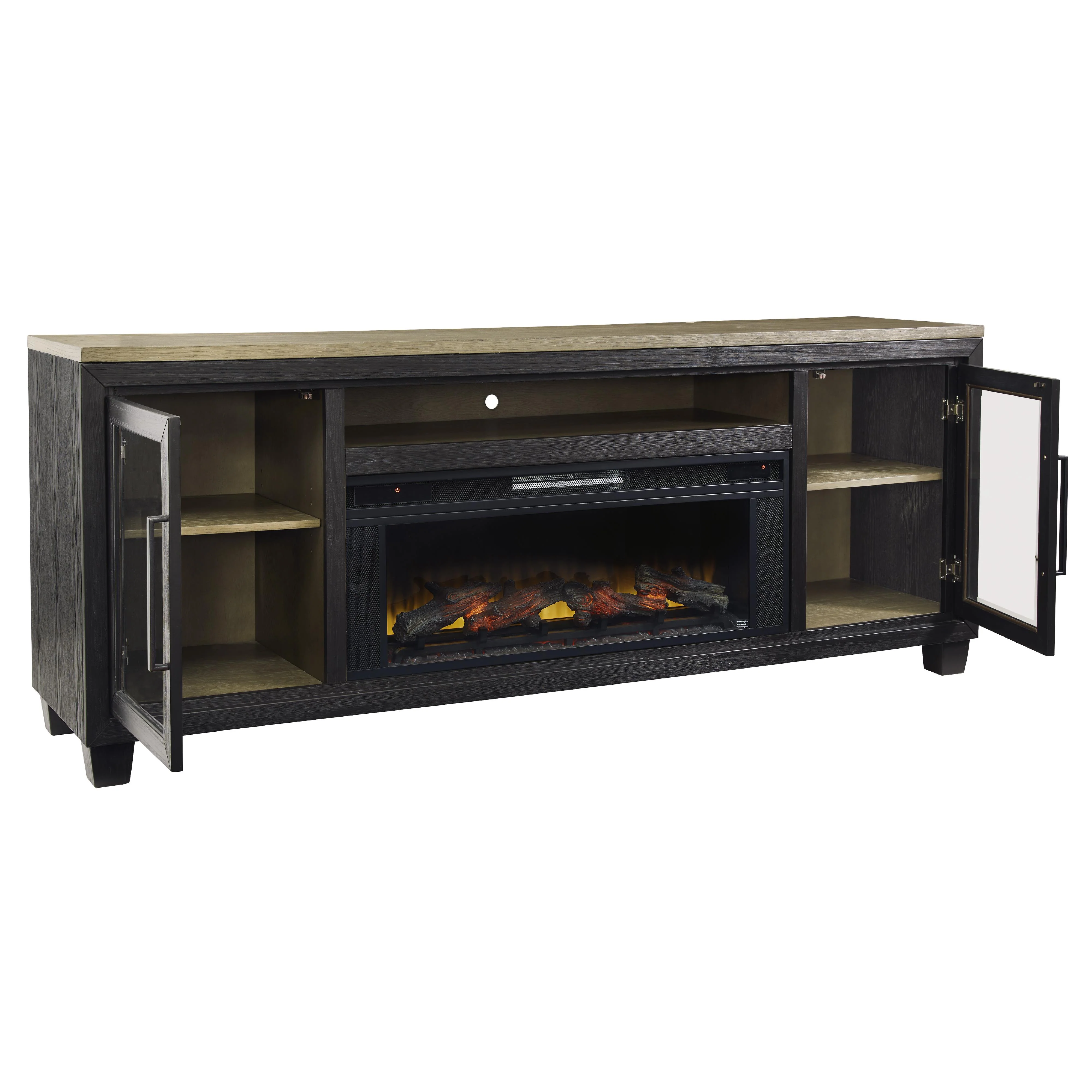 Signature Design by Ashley Foyland W989W1 83" TV Stand with Electric Fireplace - Image 2