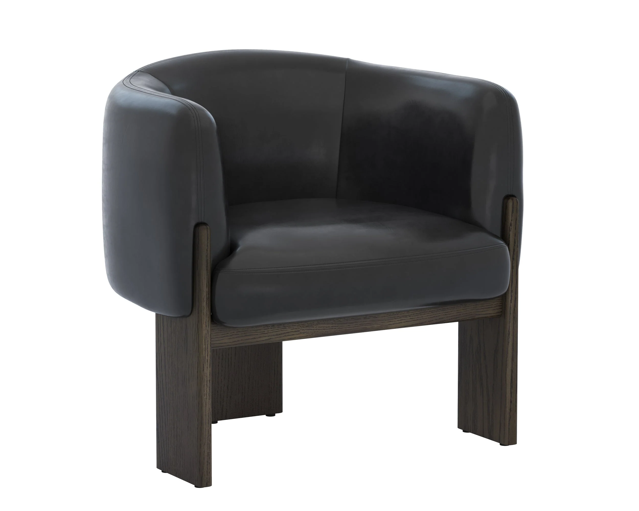 Trine Lounge Chair – Dark Brown – Vintage Black Night Leather