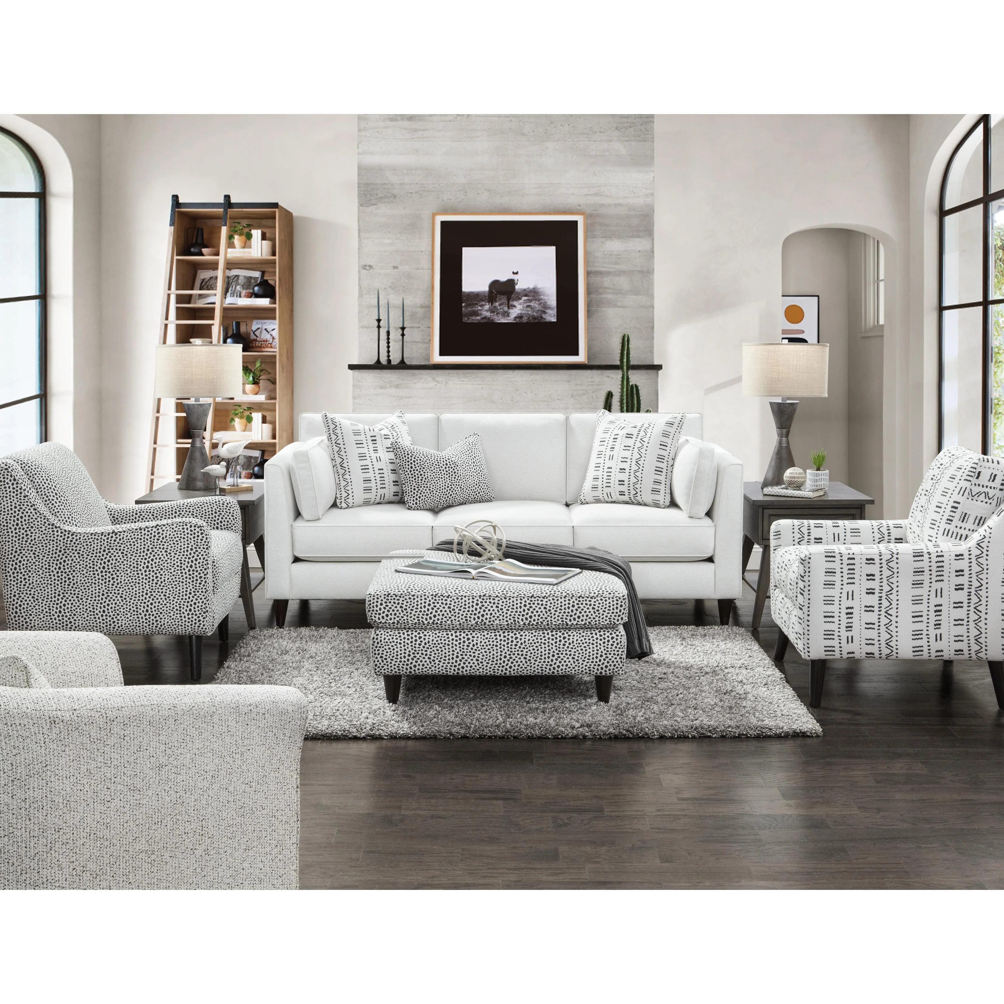 Fusion Furniture Stationary Fabric Sofa 17-00-KP WINSTON SALT - Image 2