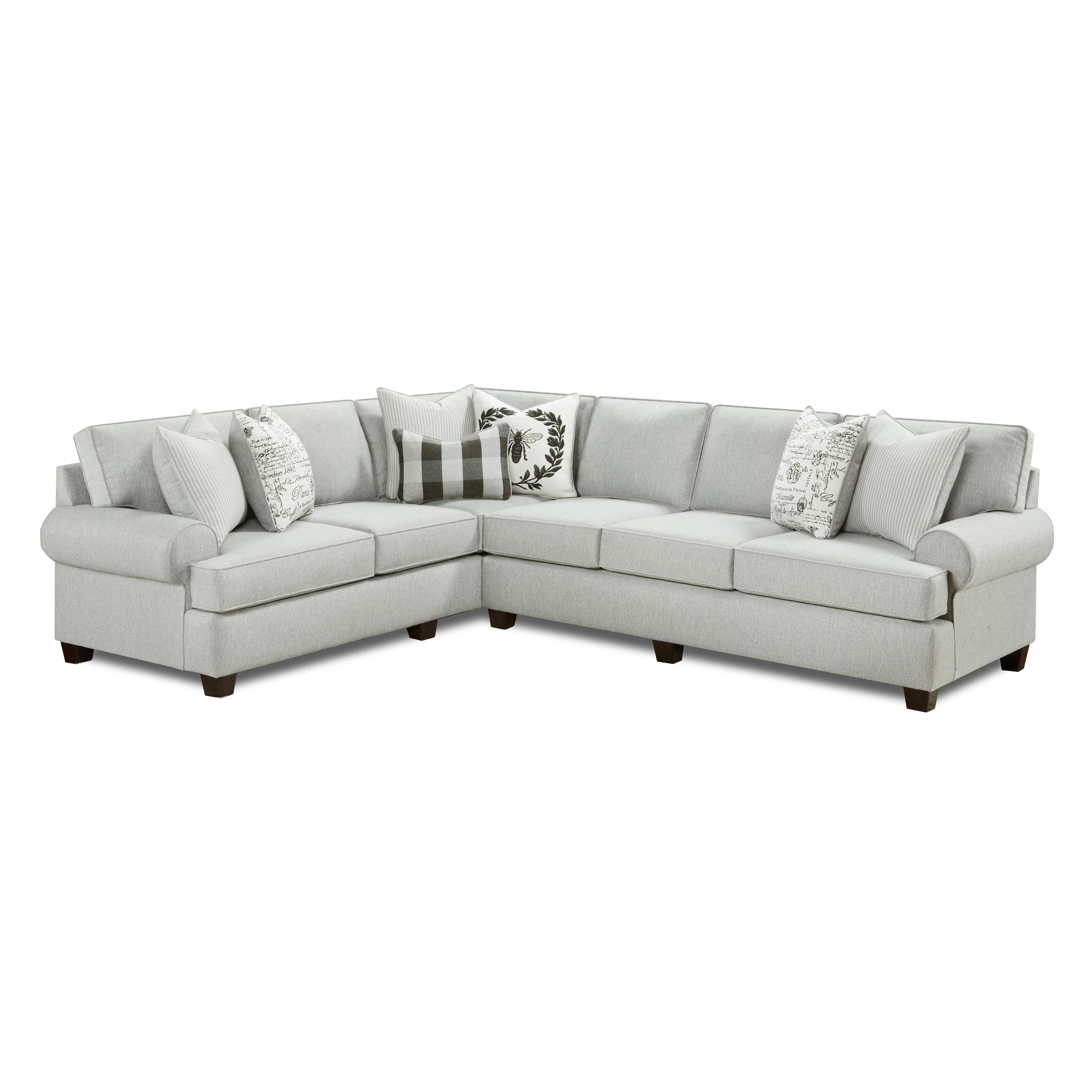 Fusion Furniture Fabric 2 pc Sectional 39-31L DIZZY IRON/39-33R-KP DIZZY IRON - Image 1