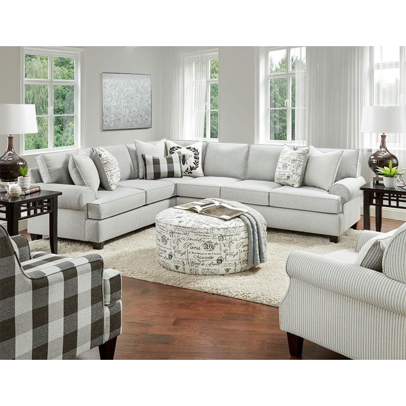 Fusion Furniture Fabric 2 pc Sectional 39-31L DIZZY IRON/39-33R-KP DIZZY IRON - Image 2