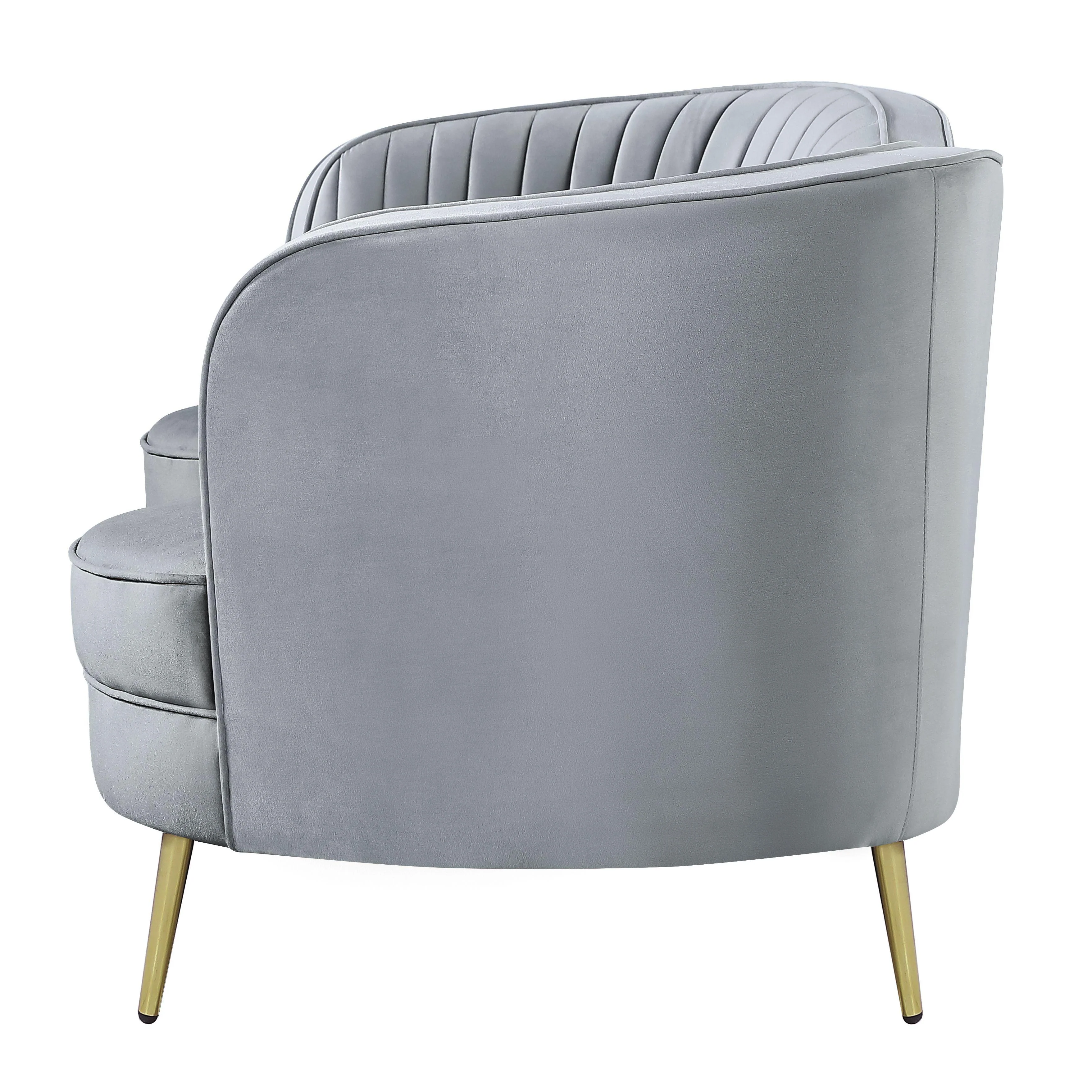 Coaster Furniture Sophia 506865 Upholstered Channel Tufted Loveseat - Grey - Image 3