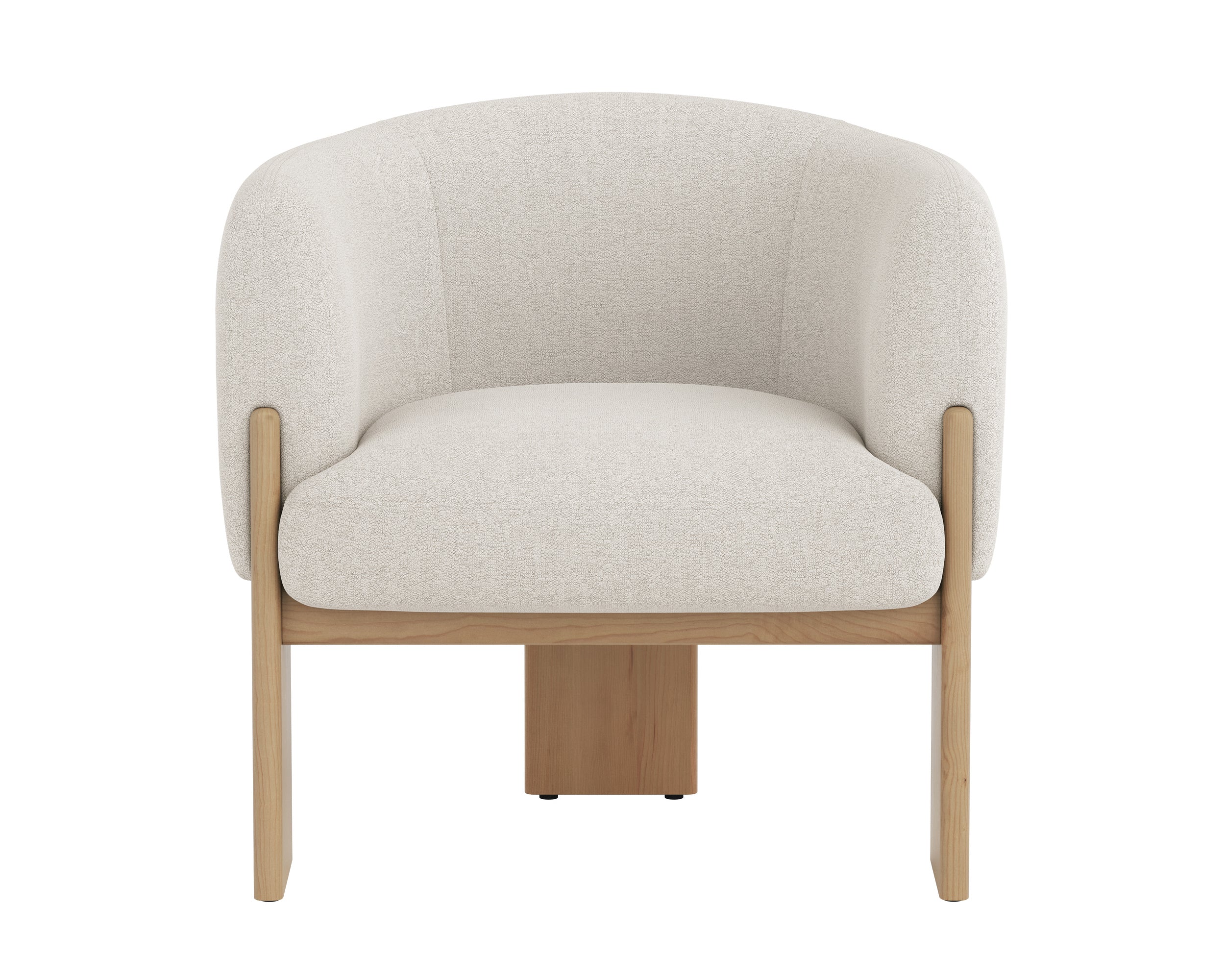 Trine Lounge Chair - Rustic Oak - Dove Cream - Image 2