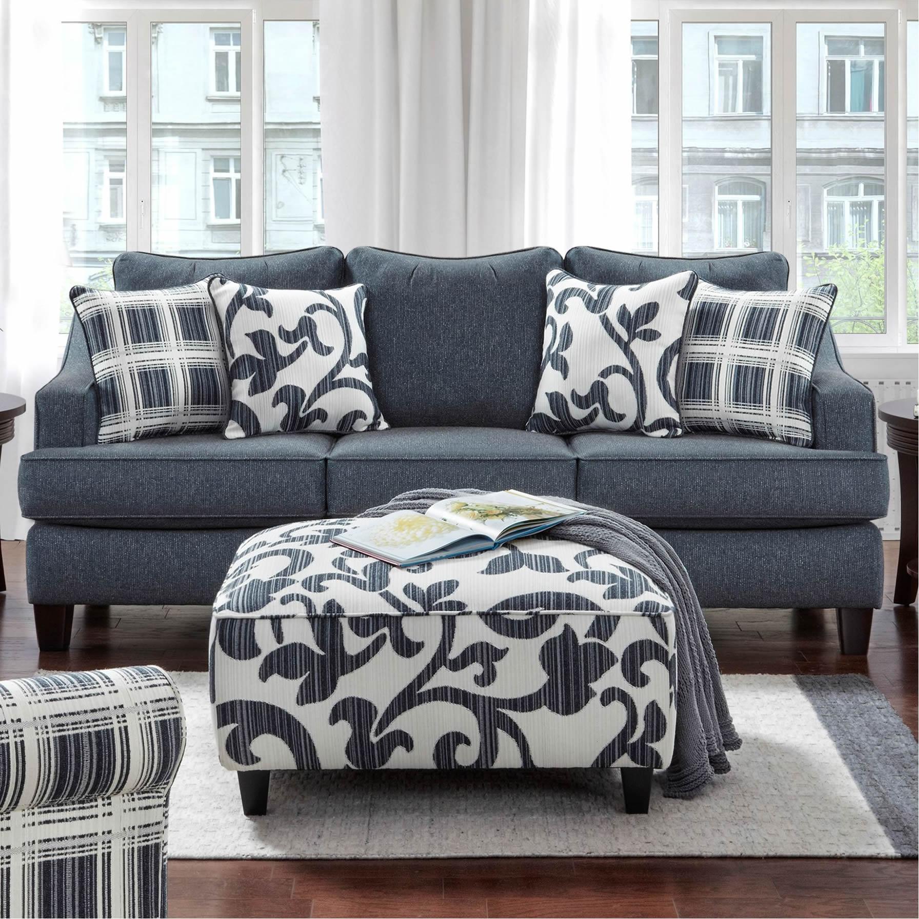 Fusion Furniture Truth or Dare Fabric Sofabed 2334 TRUTH OR DARE NAVY - Image 1