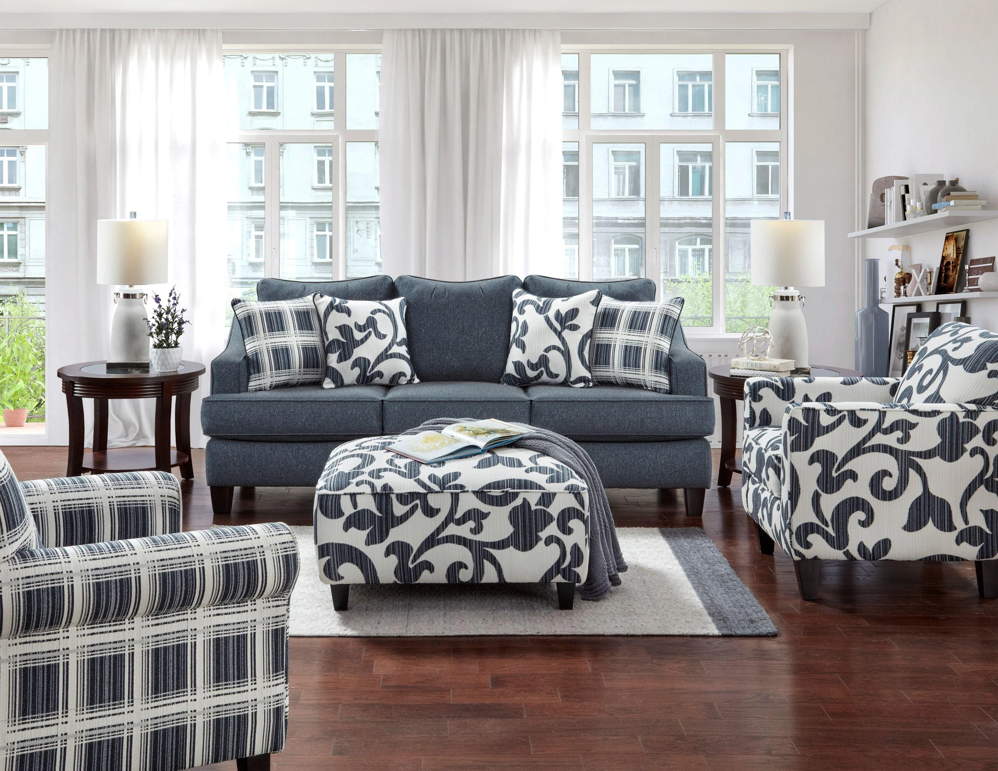 Fusion Furniture Truth or Dare Fabric Sofabed 2334 TRUTH OR DARE NAVY - Image 2