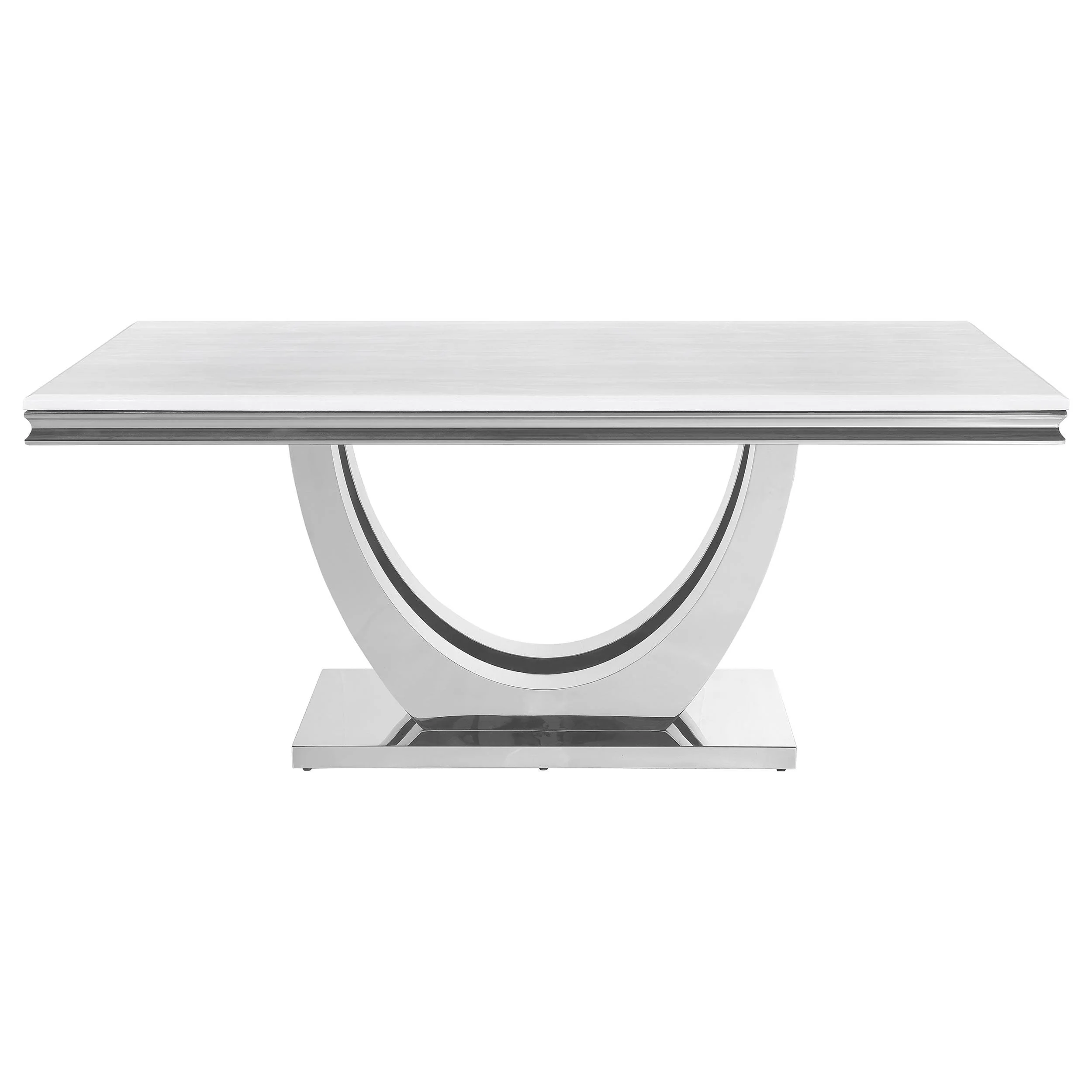Coaster Furniture Kerwin 111101 Rectangular 71-inch Stone Top Dining Table - White - Image 2