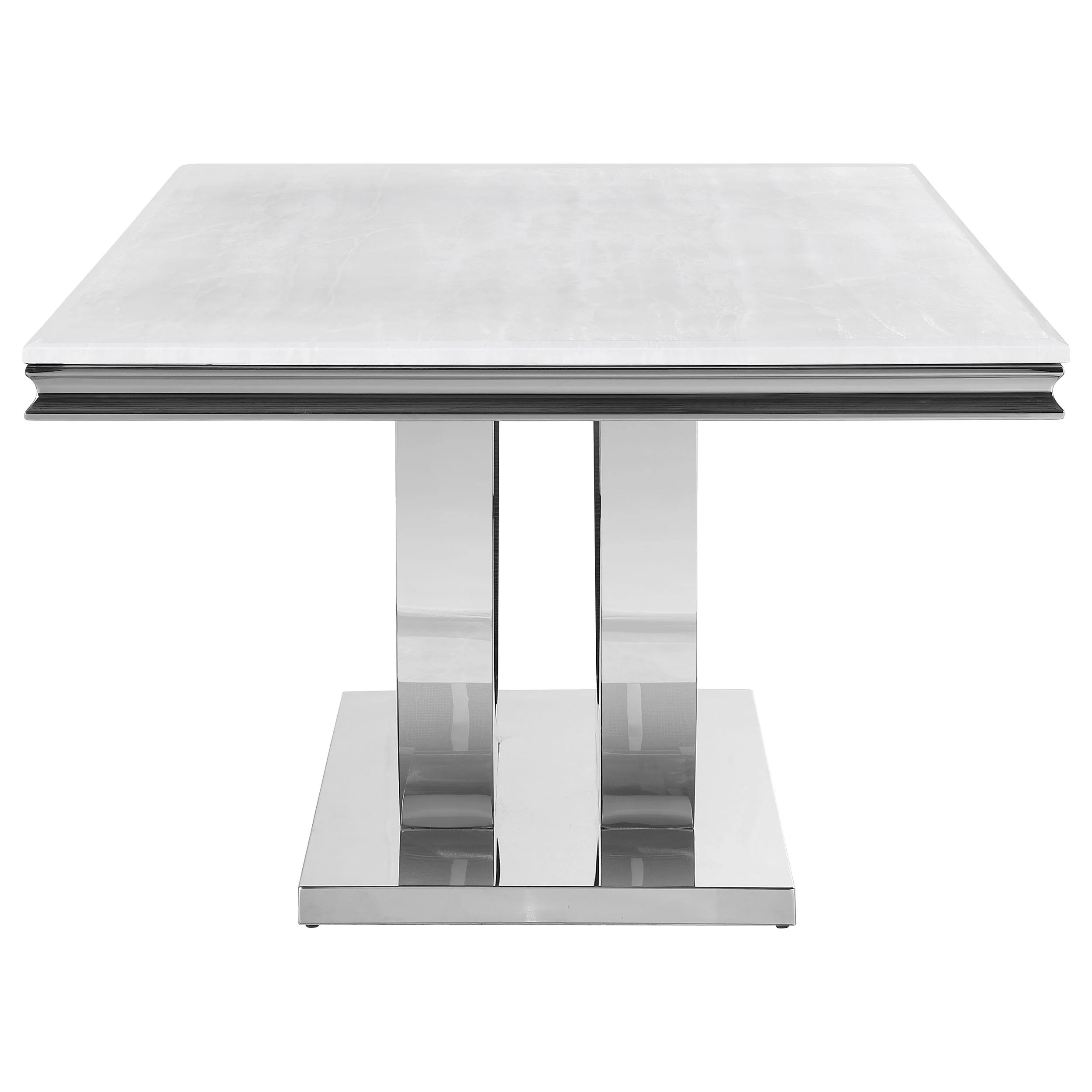 Coaster Furniture Kerwin 111101 Rectangular 71-inch Stone Top Dining Table - White - Image 3
