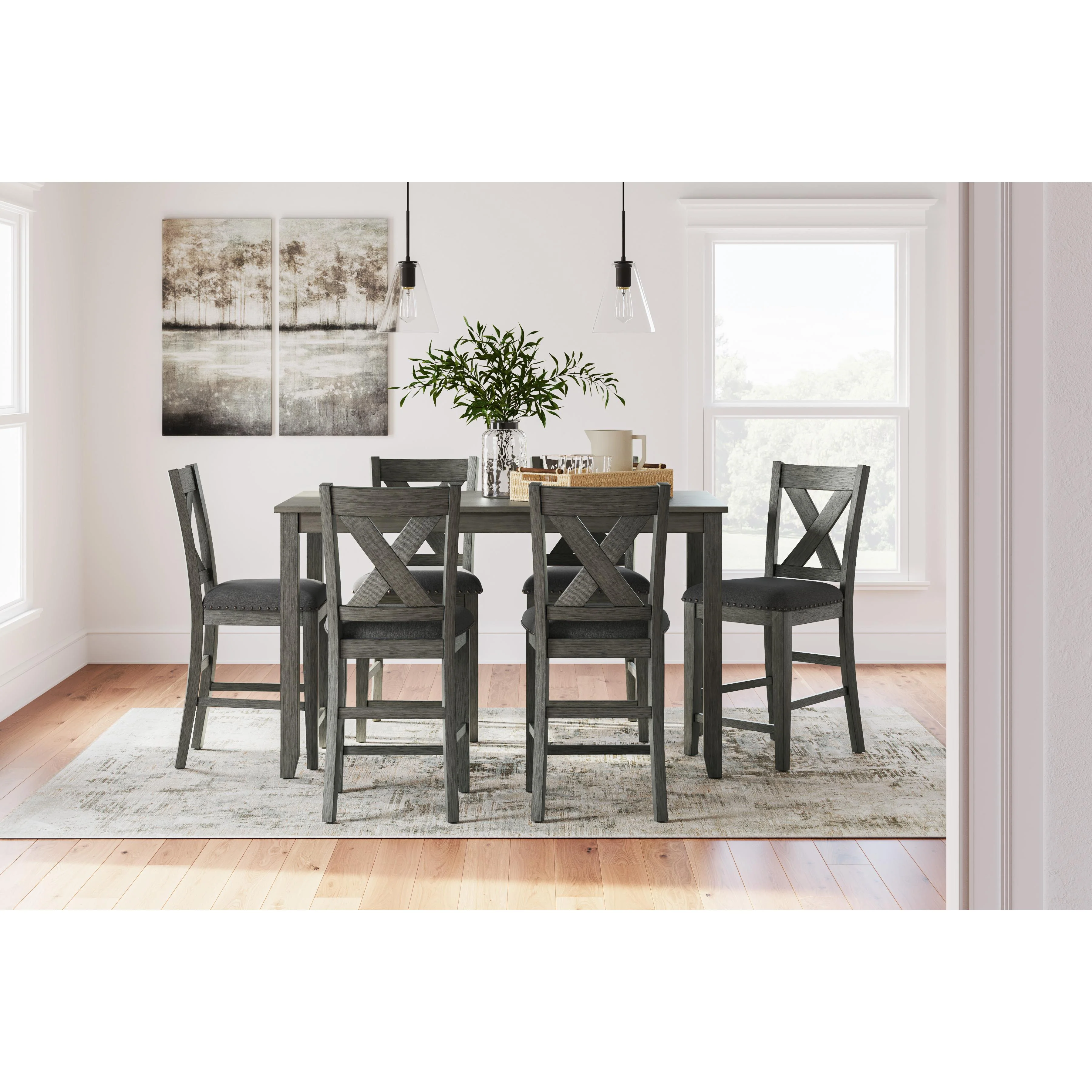 Signature Design by Ashley Caitbrook D388-423 Rectangular Dining Room Counter Table Set - Image 3