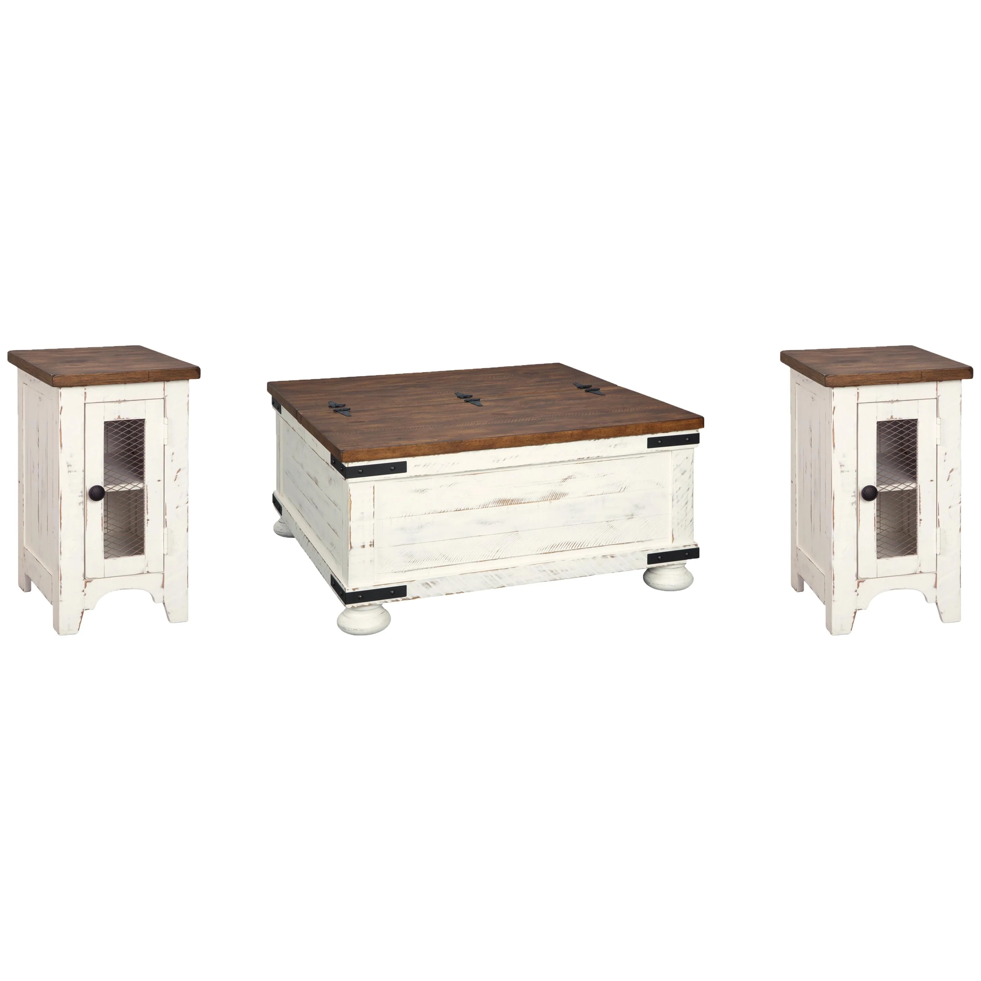 Signature Design by Ashley Wystfield T459T2 Coffee Table and 2 Chairside End Tables