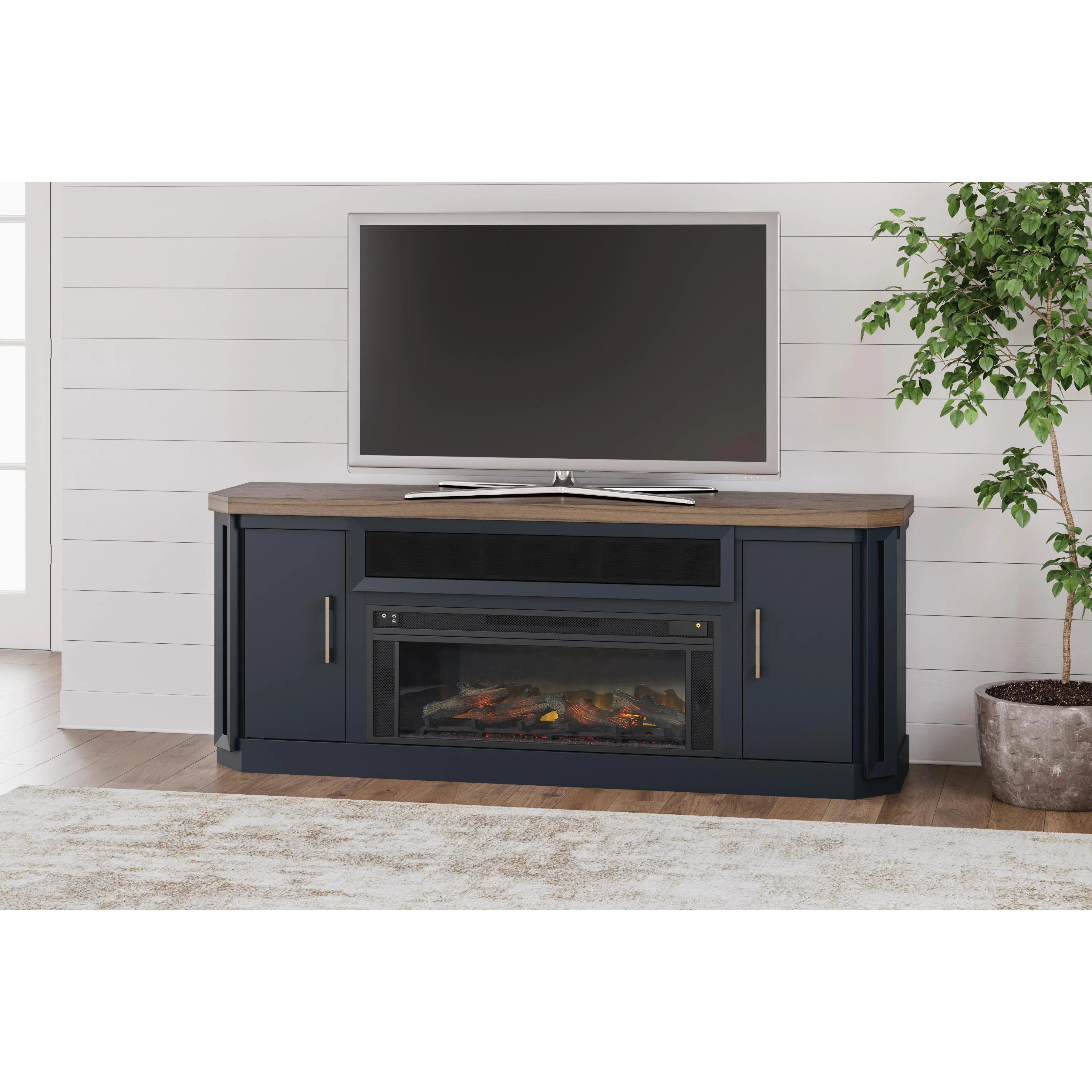 Signature Design by Ashley Landocken W402W1 83" TV Stand with Electric Fireplace - Image 3
