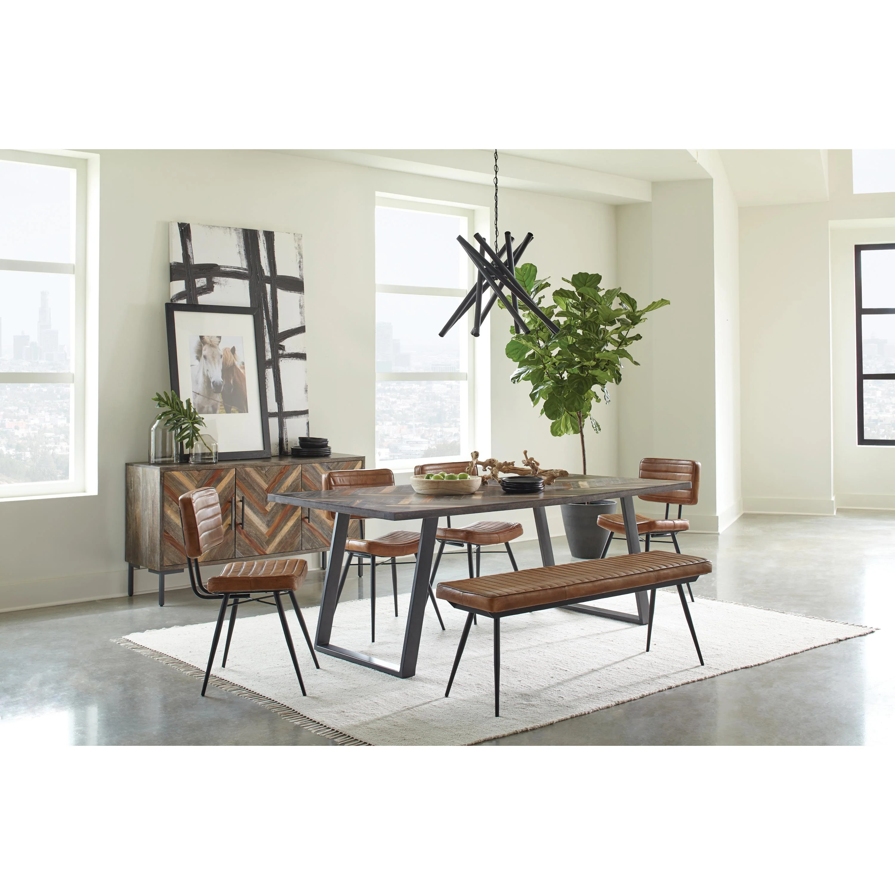 Coaster Furniture Misty 110643 Leather Upholstered Dining Bench - Antique Camel - Image 3
