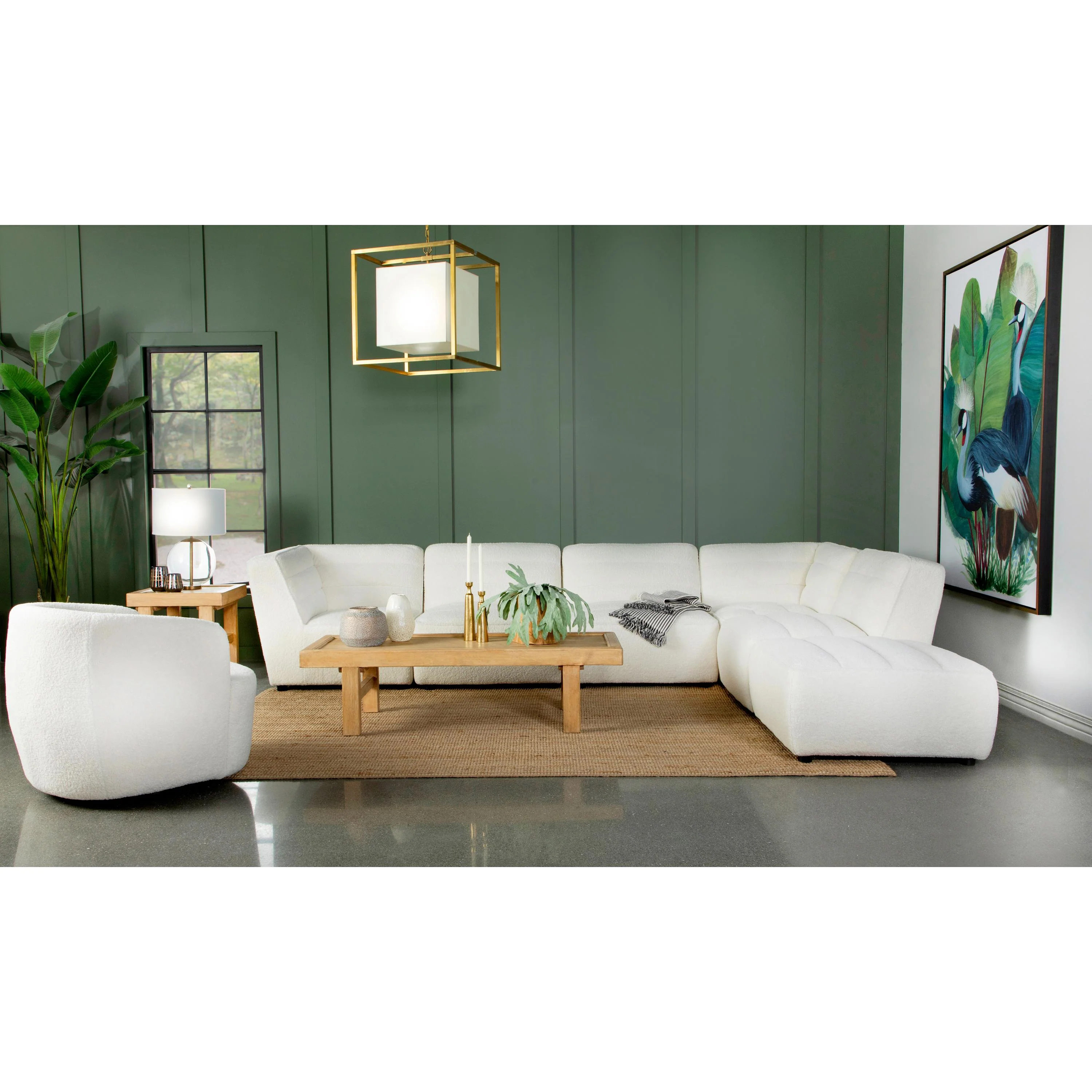 Coaster Furniture Sunny 551623 Square Upholstered Ottoman - Natural - Image 3