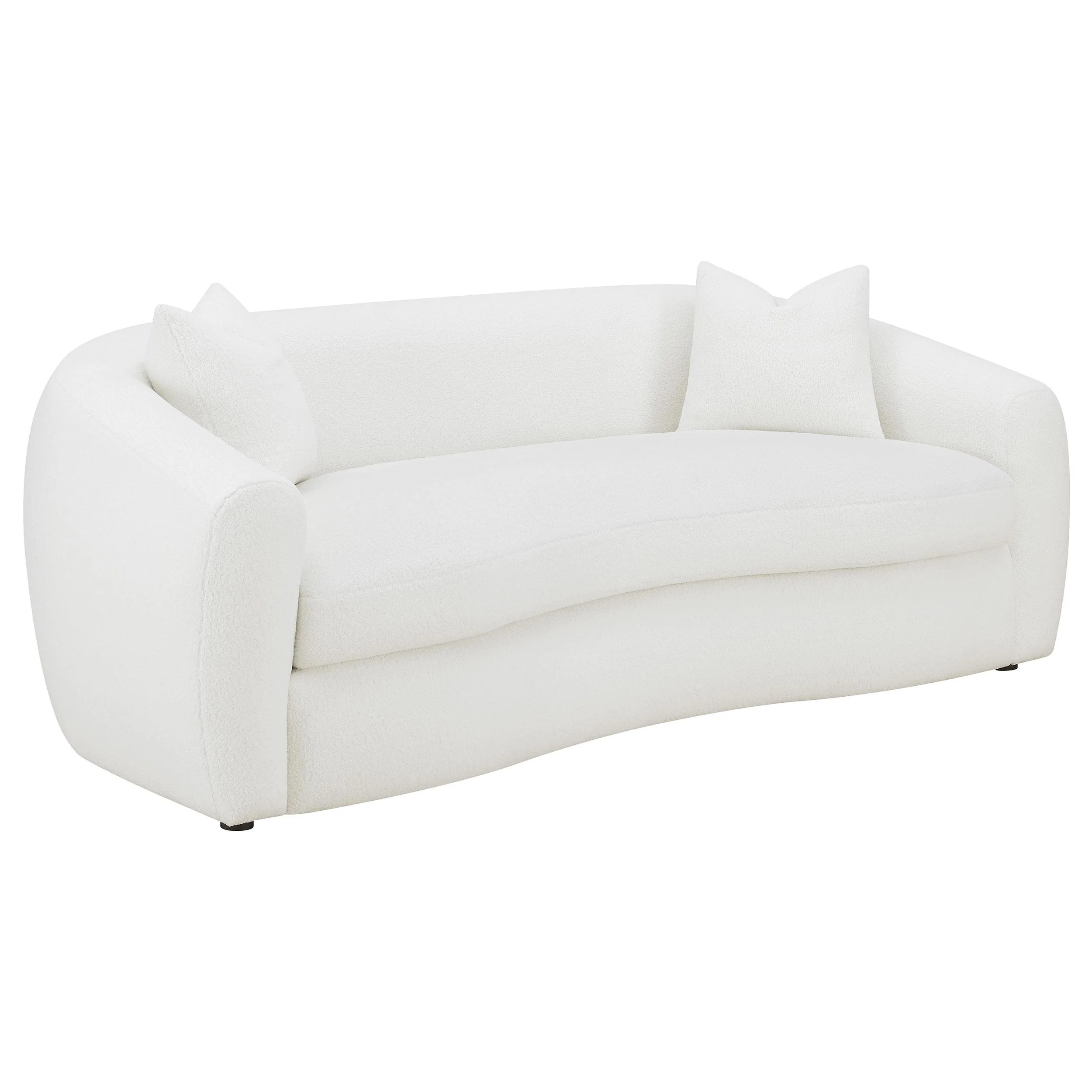 Coaster Furniture Isabella 509871 Faux Sheepskin Upholstered Sofa - Natural - Image 1