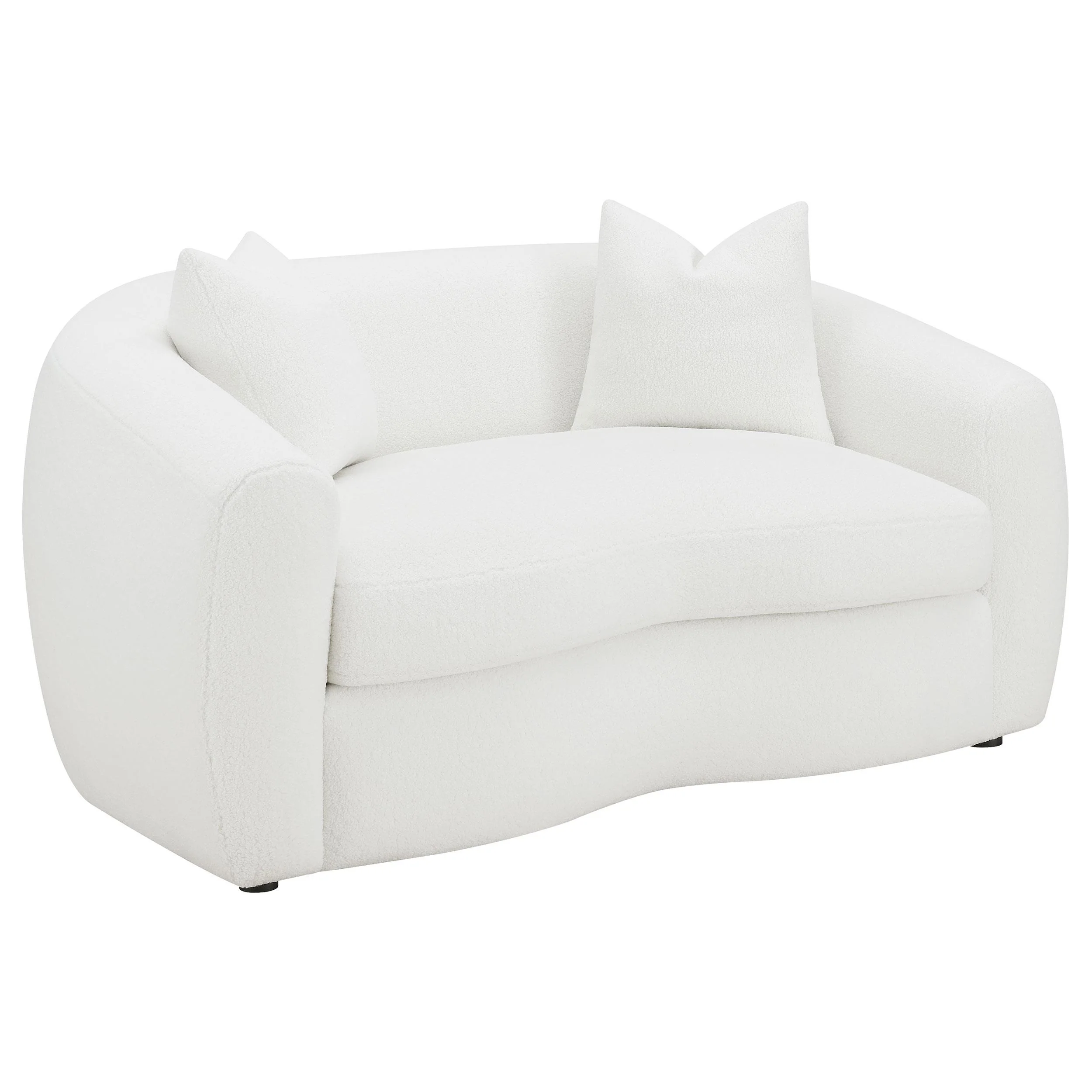 Coaster Furniture Isabella 509872 Faux Sheepskin Upholstered Loveseat - Natural - Image 1