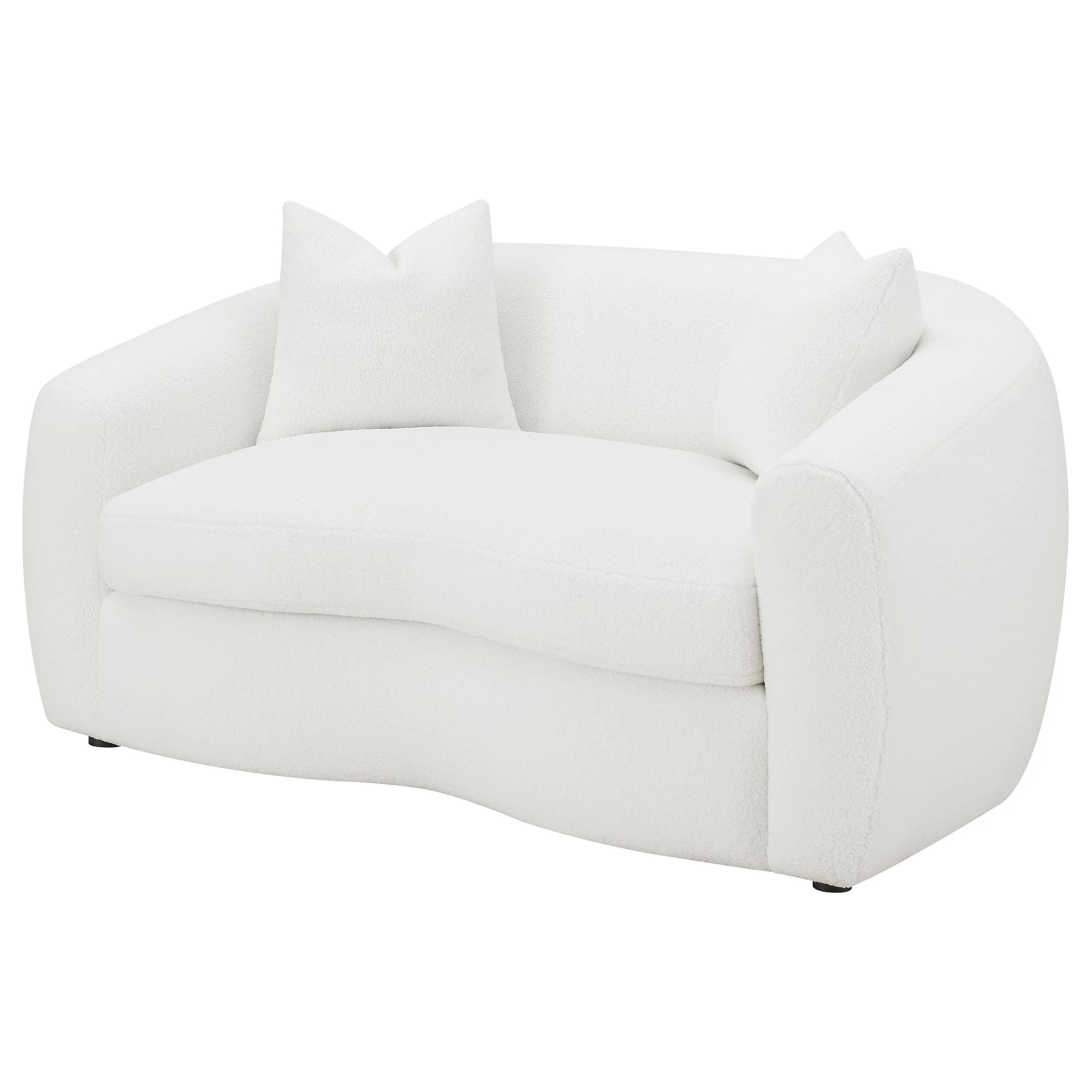 Coaster Furniture Isabella 509872 Faux Sheepskin Upholstered Loveseat - Natural - Image 3