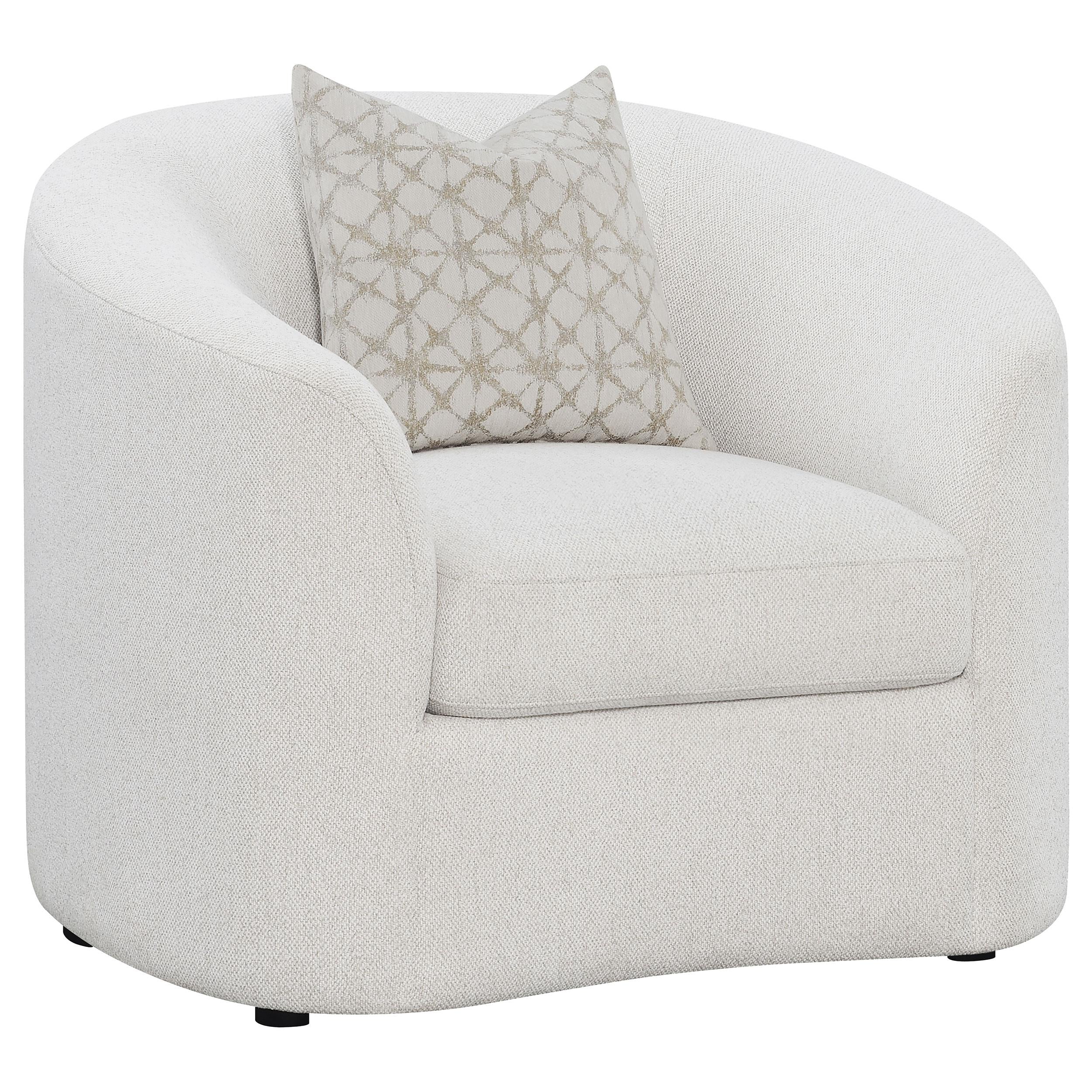 Coaster Furniture Rainn 509173 Boucle Upholstered Sloped Arm Accent Chair - Latte - Image 1