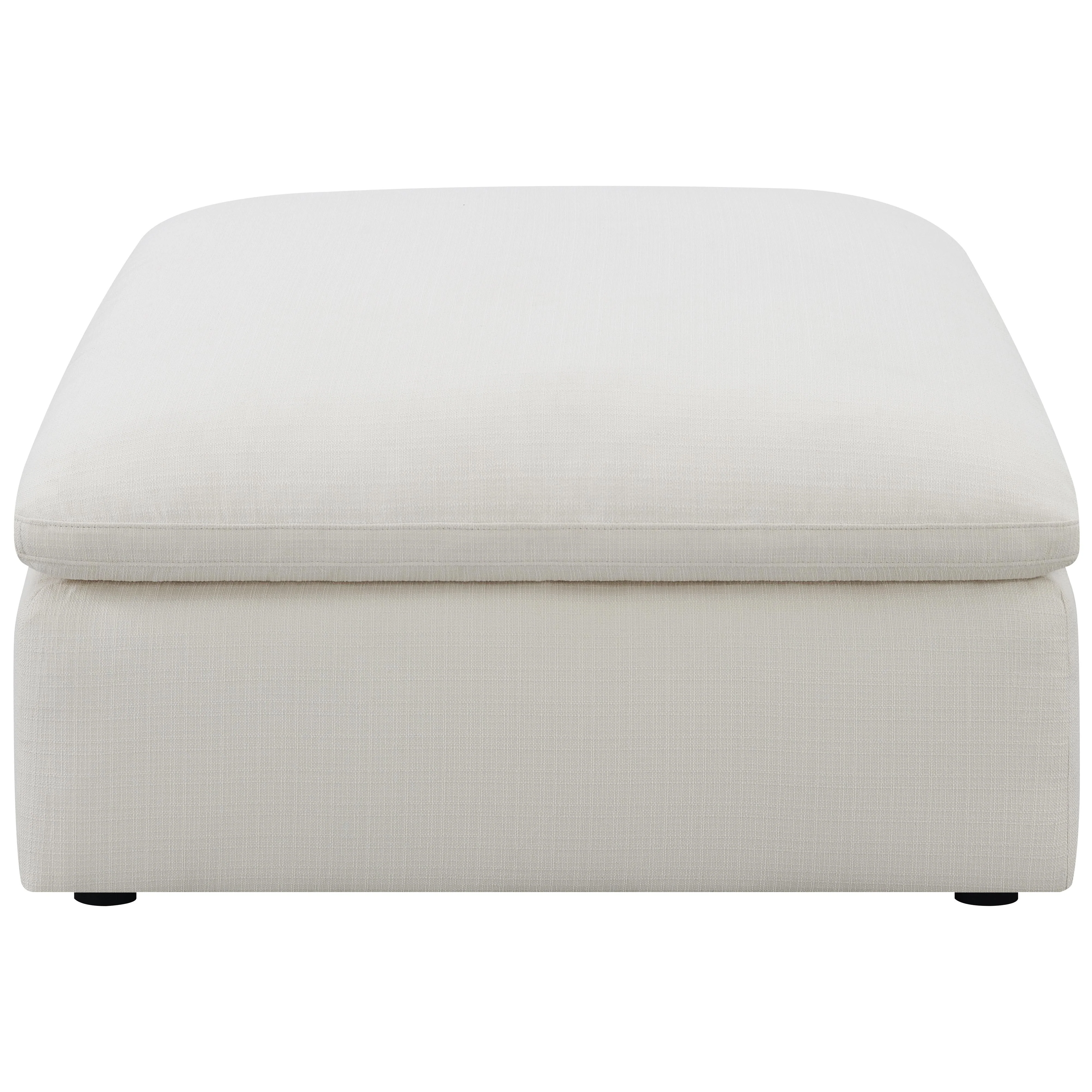 Coaster Furniture Hobson 551453 Square Upholstered Ottoman - Ivory - Image 1