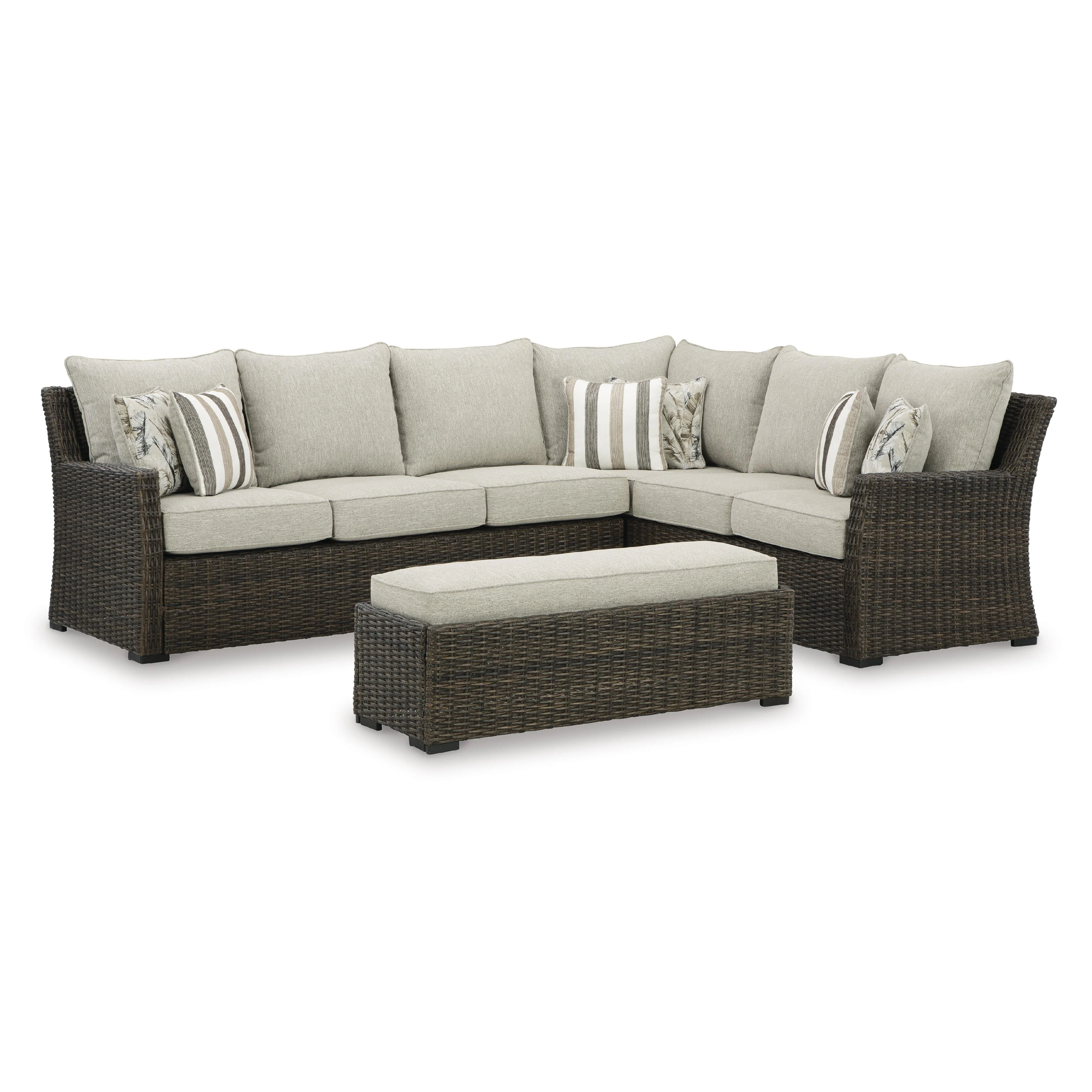 Signature Design by Ashley Brook Ranch P465-822 Sofa Sectional/Bench with Cushion - Image 1