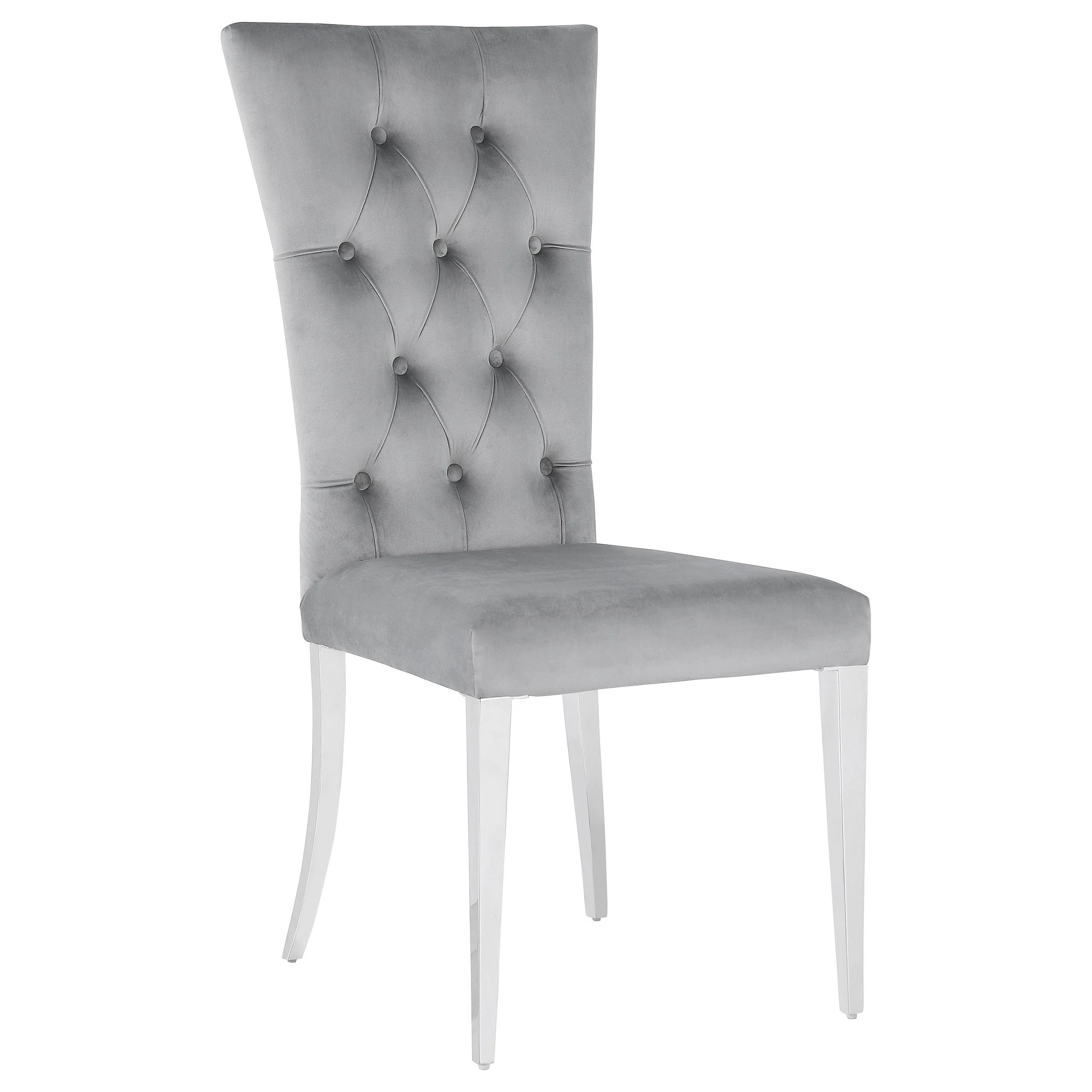 Coaster Furniture Kerwin 111103 Velvet Upholstered Dining Side Chair - Grey - Image 1