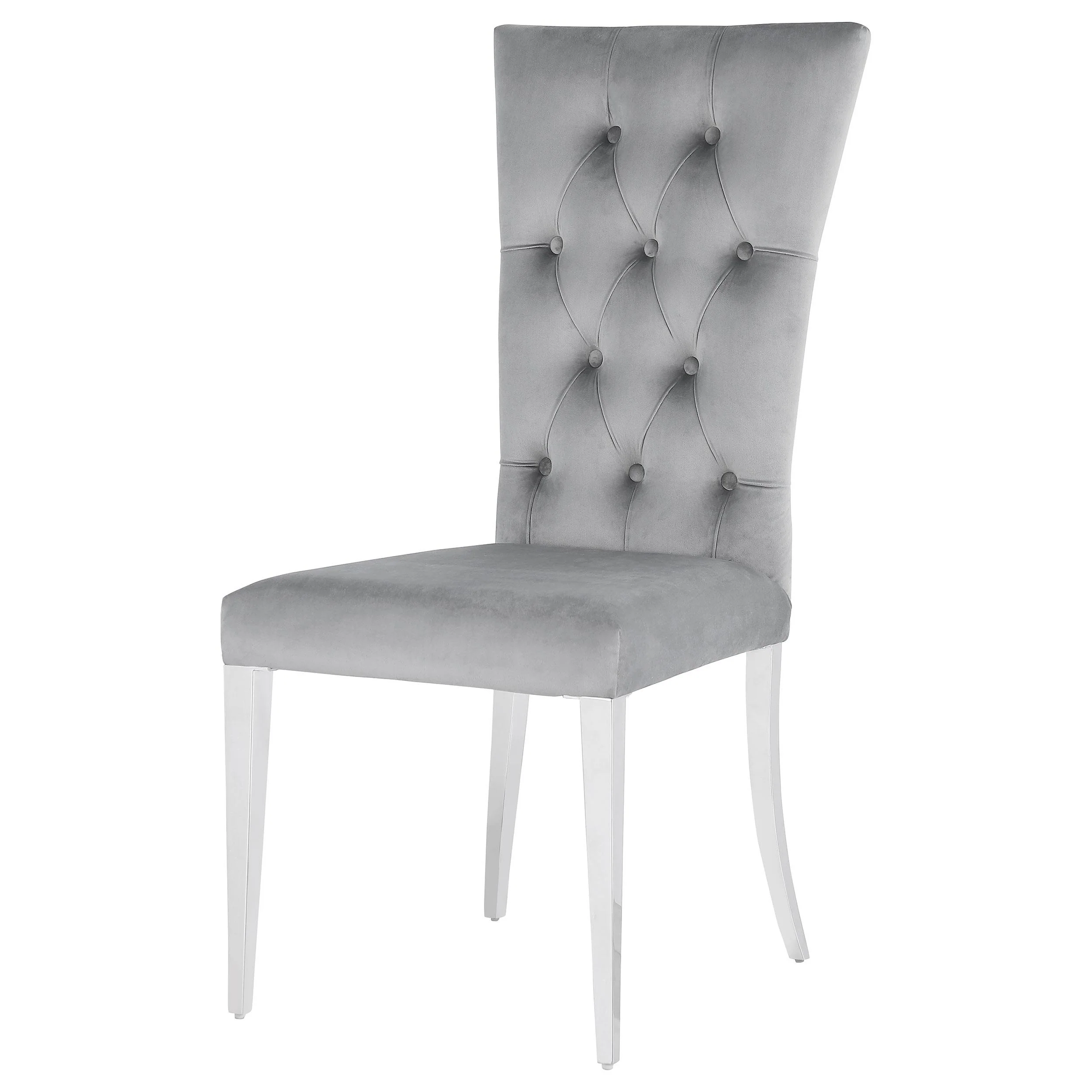 Coaster Furniture Kerwin 111103 Velvet Upholstered Dining Side Chair - Grey - Image 3