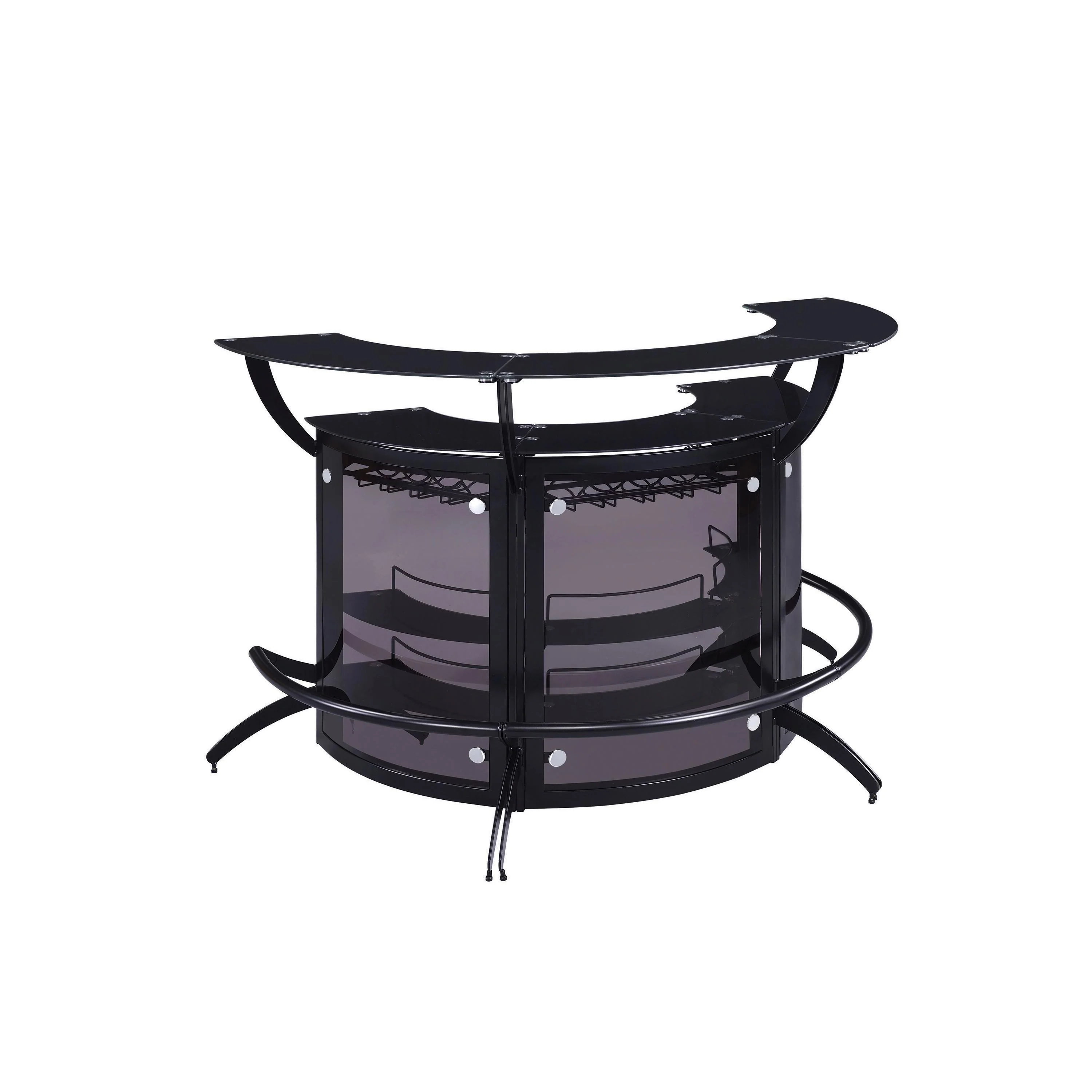 Coaster Furniture 182135-S3 Curved Bar Unit – Smoke/Black