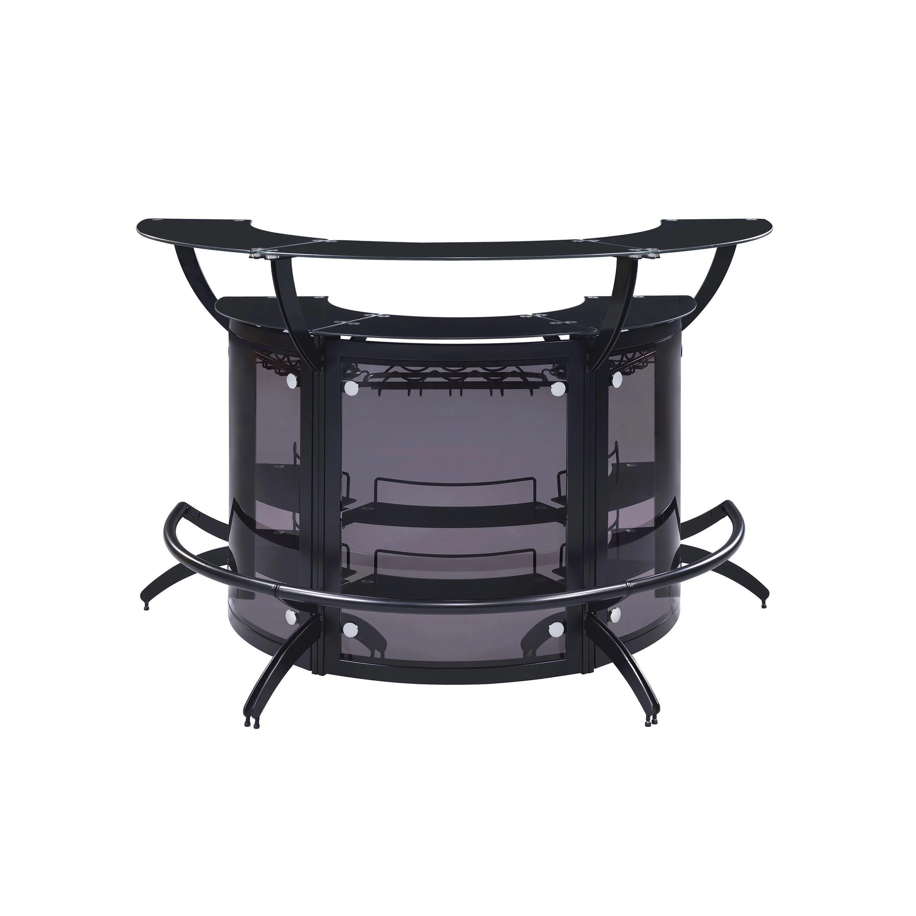 Coaster Furniture 182135-S3 Curved Bar Unit - Smoke/Black - Image 2