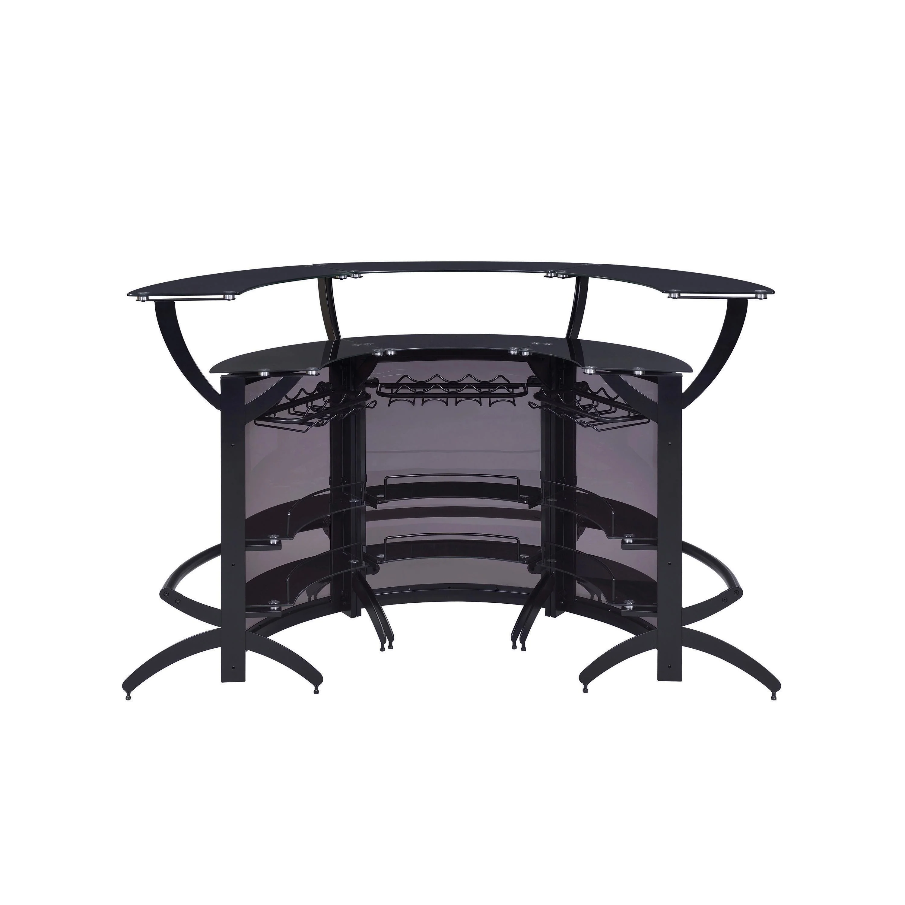 Coaster Furniture 182135-S3 Curved Bar Unit - Smoke/Black - Image 3