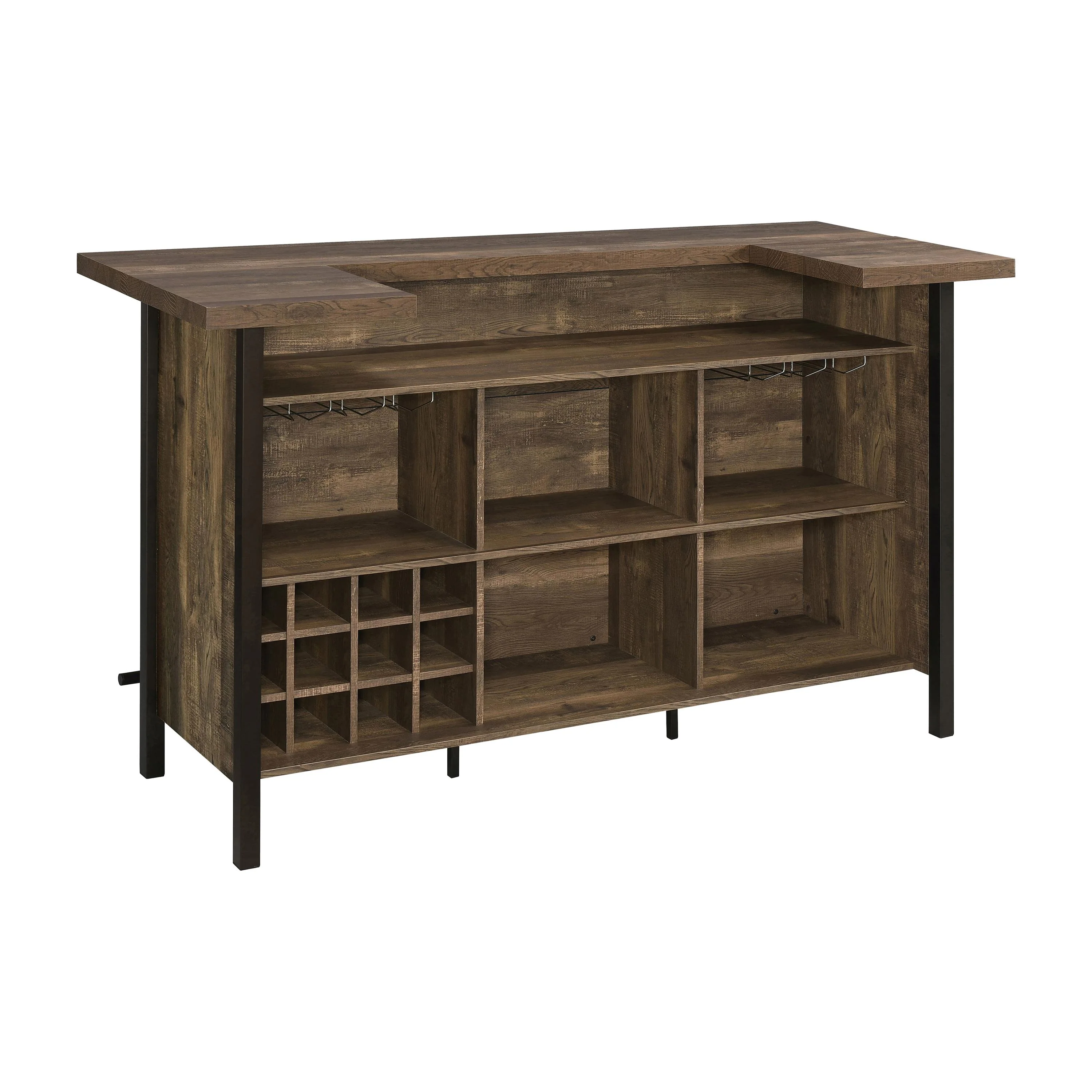 Coaster Furniture Bellemore 182104 Freestanding Home Bar Wine Cabinet - Rustic Oak - Image 2