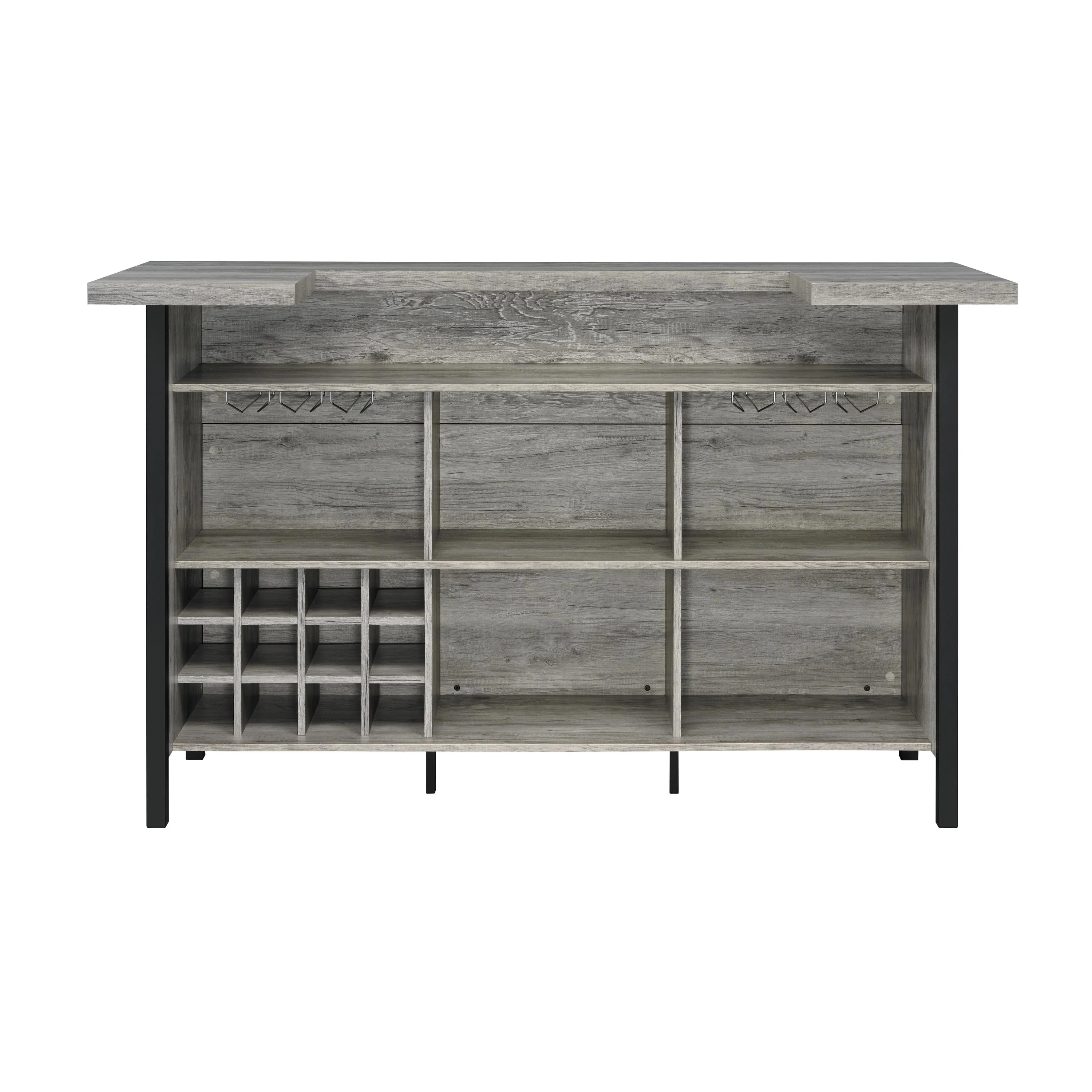 Coaster Furniture Bellemore 182105 Freestanding Home Bar Wine Cabinet - Grey Driftwood - Image 3