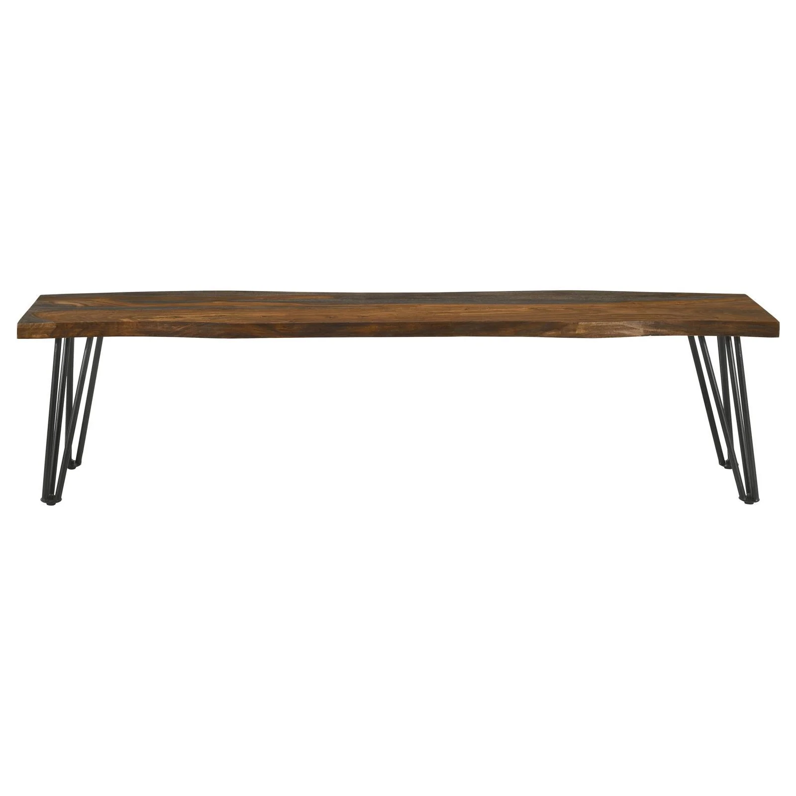Coaster Furniture Neve 193863 Live Edge Wood Dining Bench Hairpin Legs - Grey Sheesham - Image 3