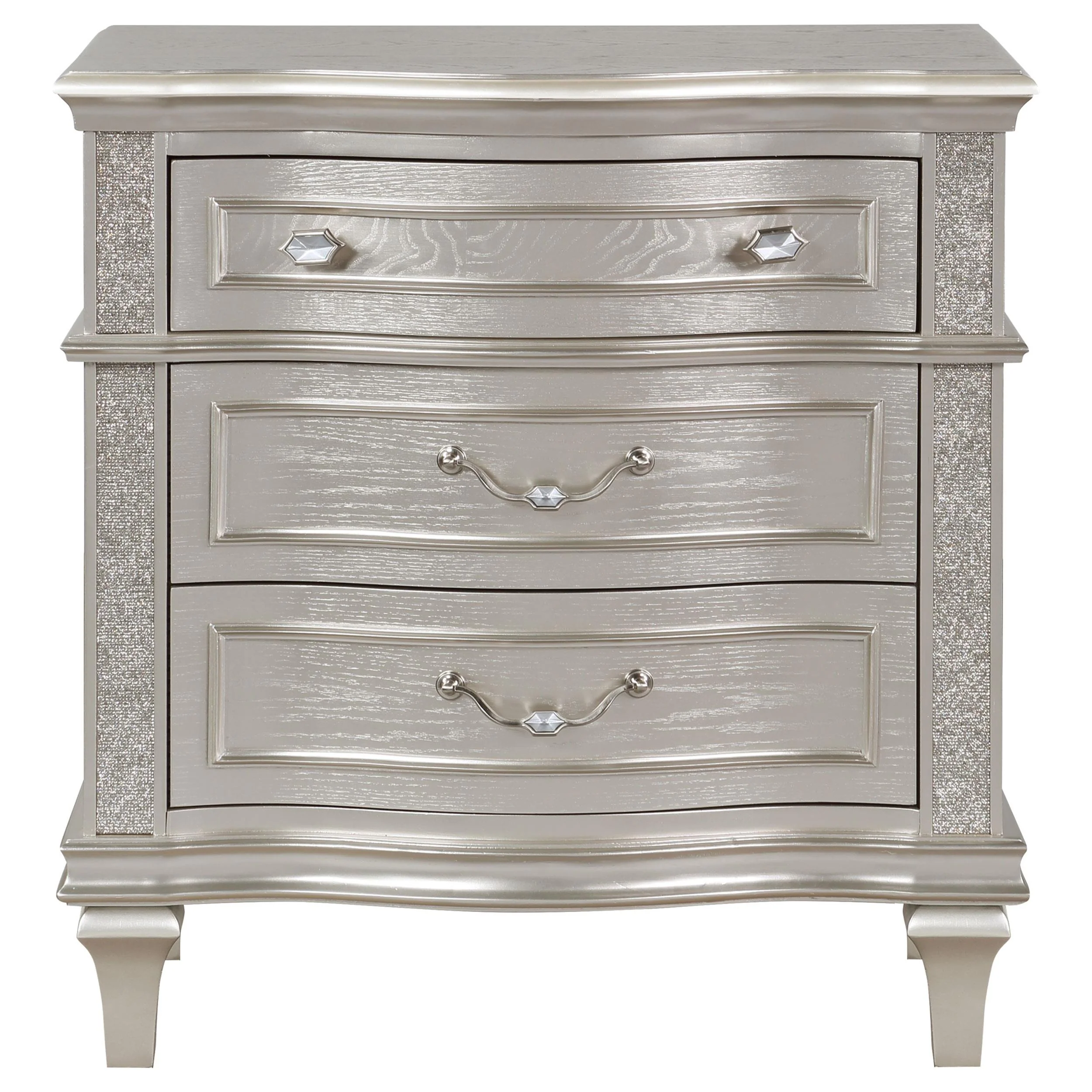 Coaster Furniture Evangeline 223392 3-Drawer Nightstand - Silver Oak - Image 2