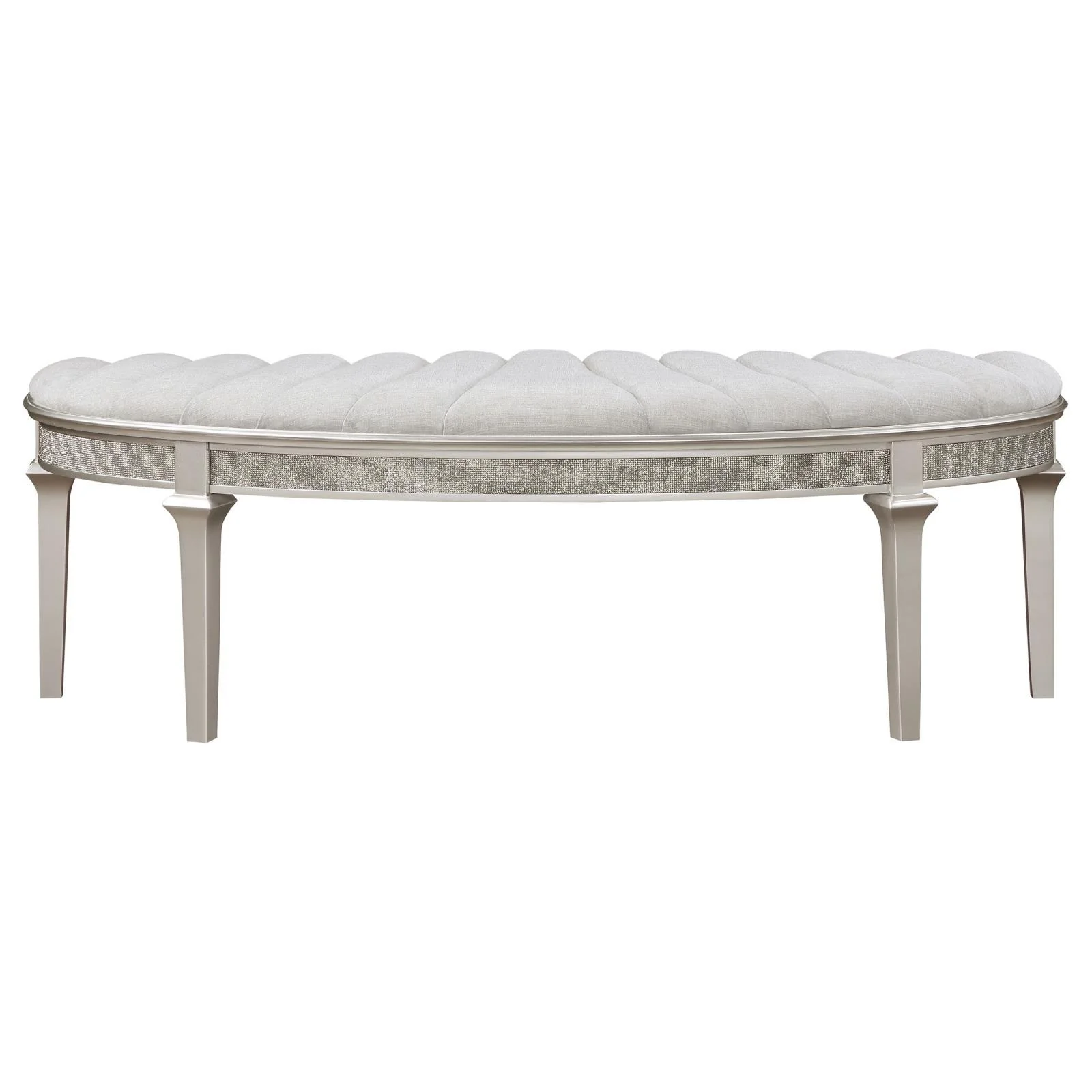 Coaster Furniture Evangeline 223396 Curved Fabric Upholstered Bench - Silver Oak - Image 3