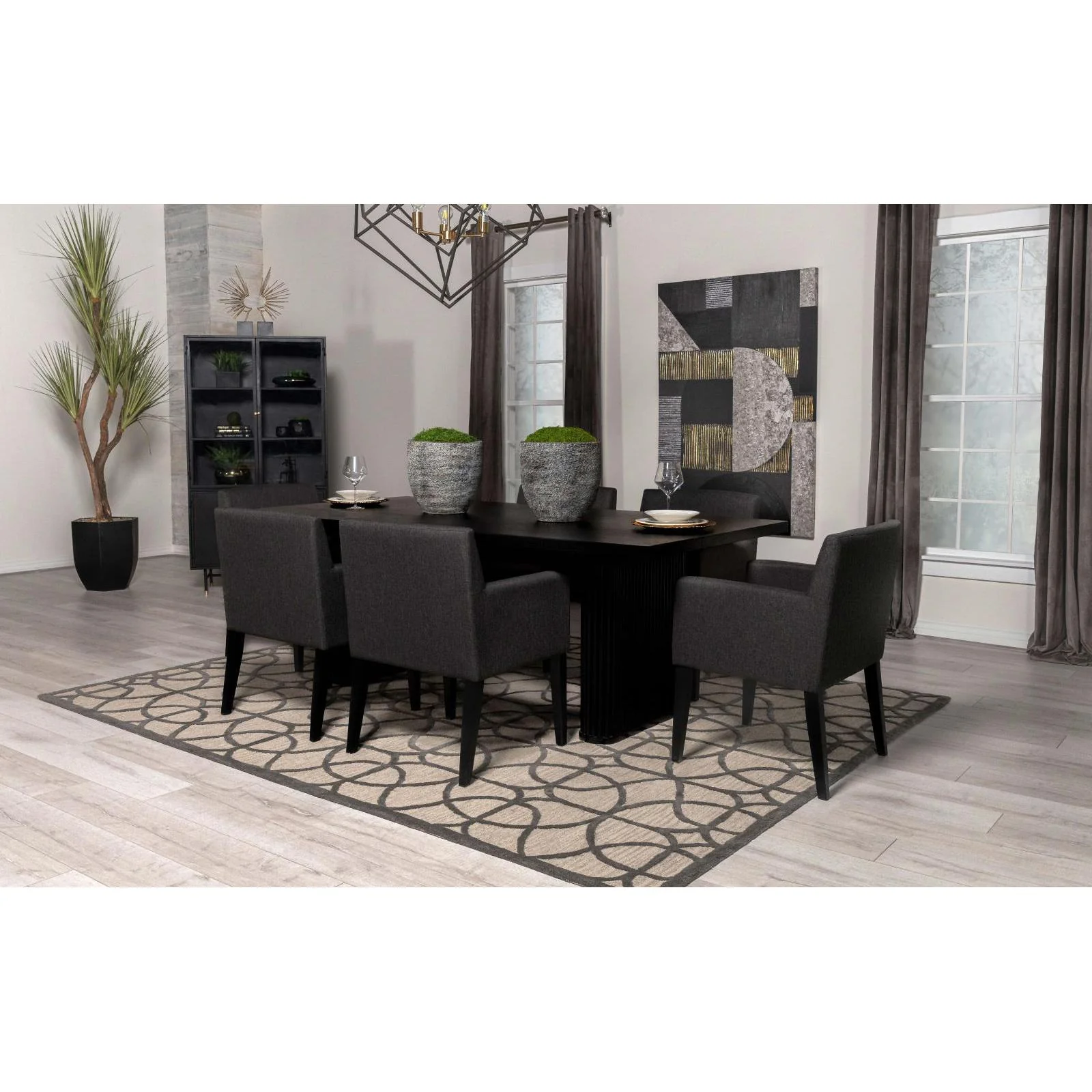 Coaster Furniture Catherine 106252 Upholstered Dining Arm Chair - Grey - Image 2