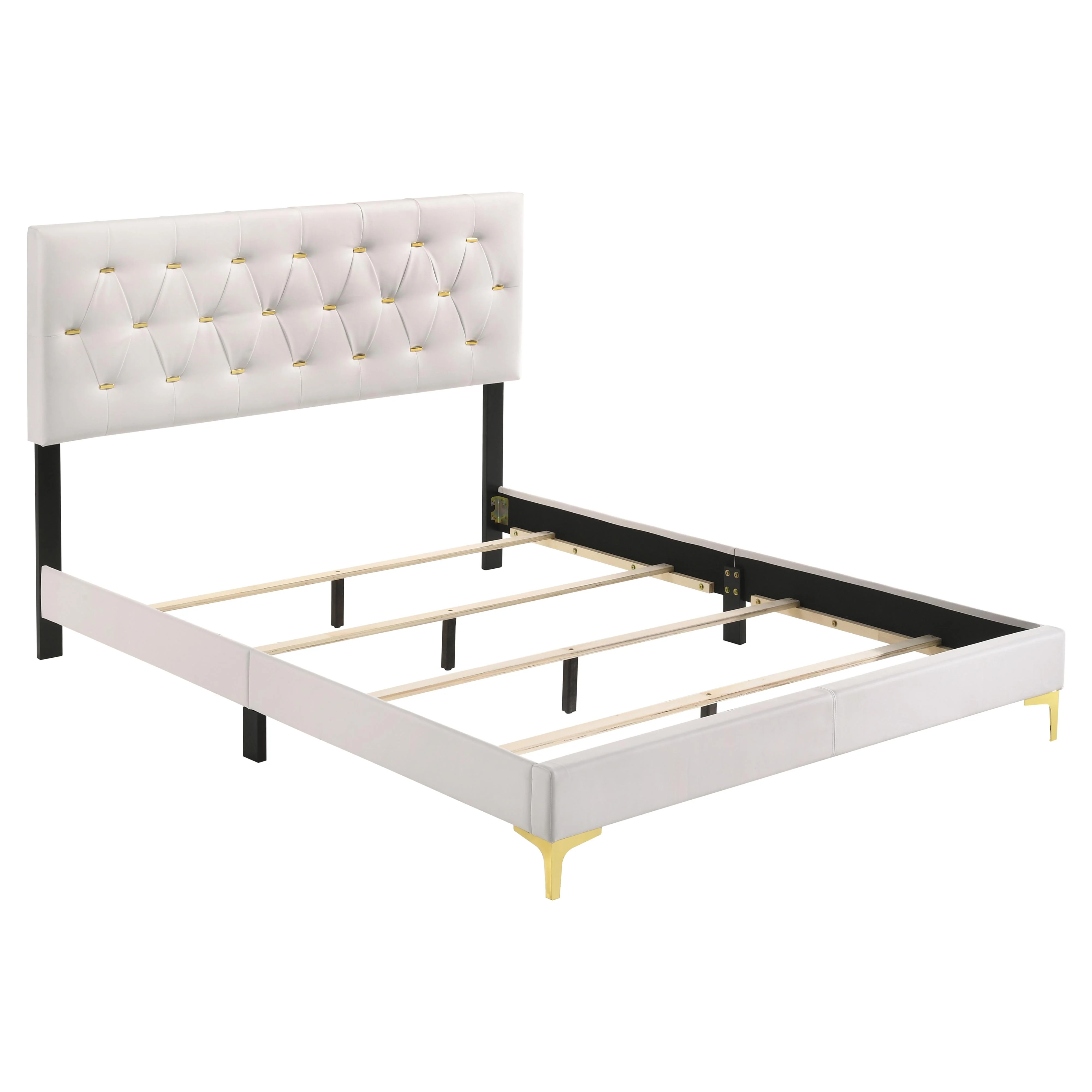 Coaster Furniture Kendall 224401KW Upholstered California King Panel Bed - White - Image 3