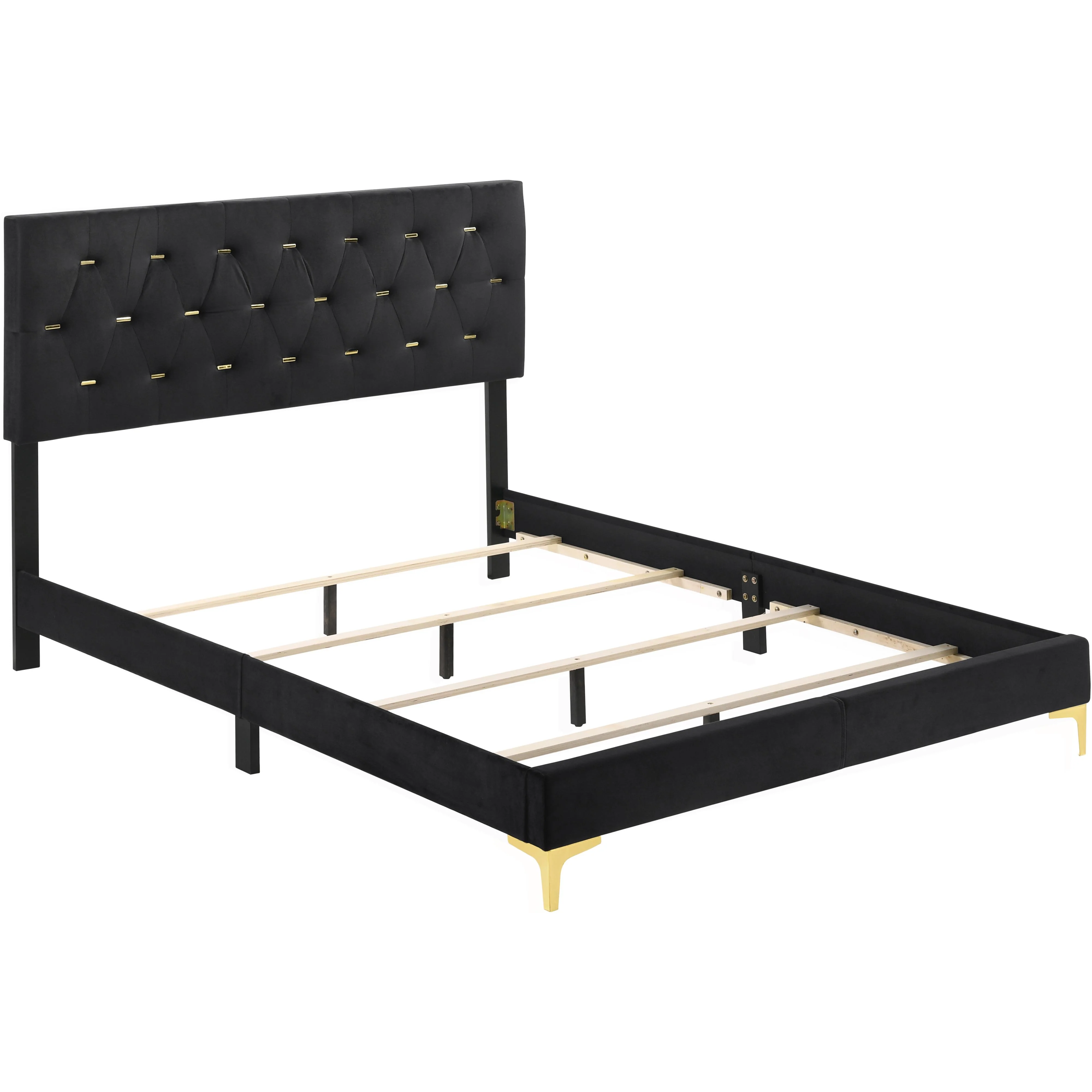 Coaster Furniture Kendall 224451KE Upholstered Eastern King Panel Bed - Black - Image 2