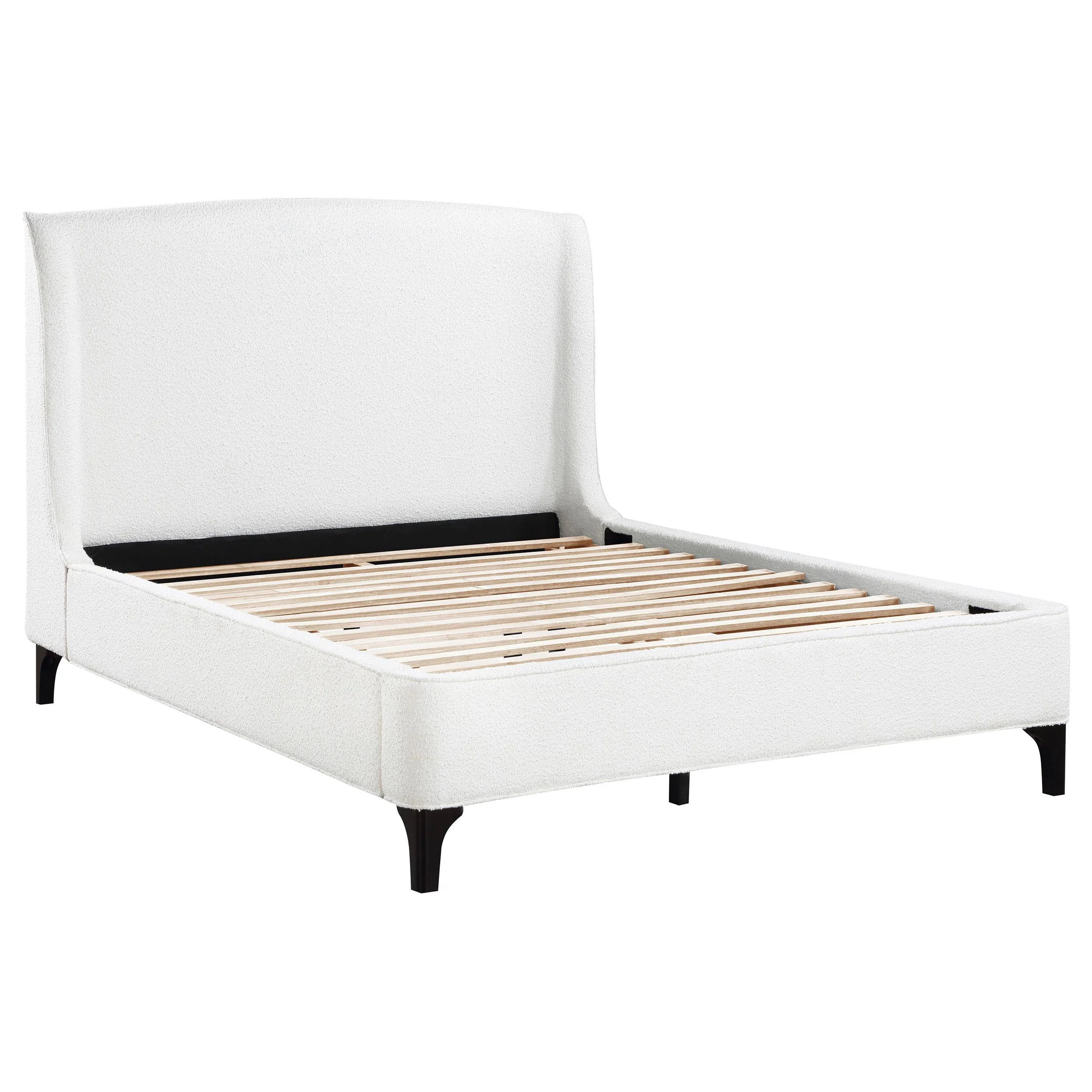 Coaster Furniture Mosby 306020Q Upholstered Queen Wingback Bed - Snow - Image 1
