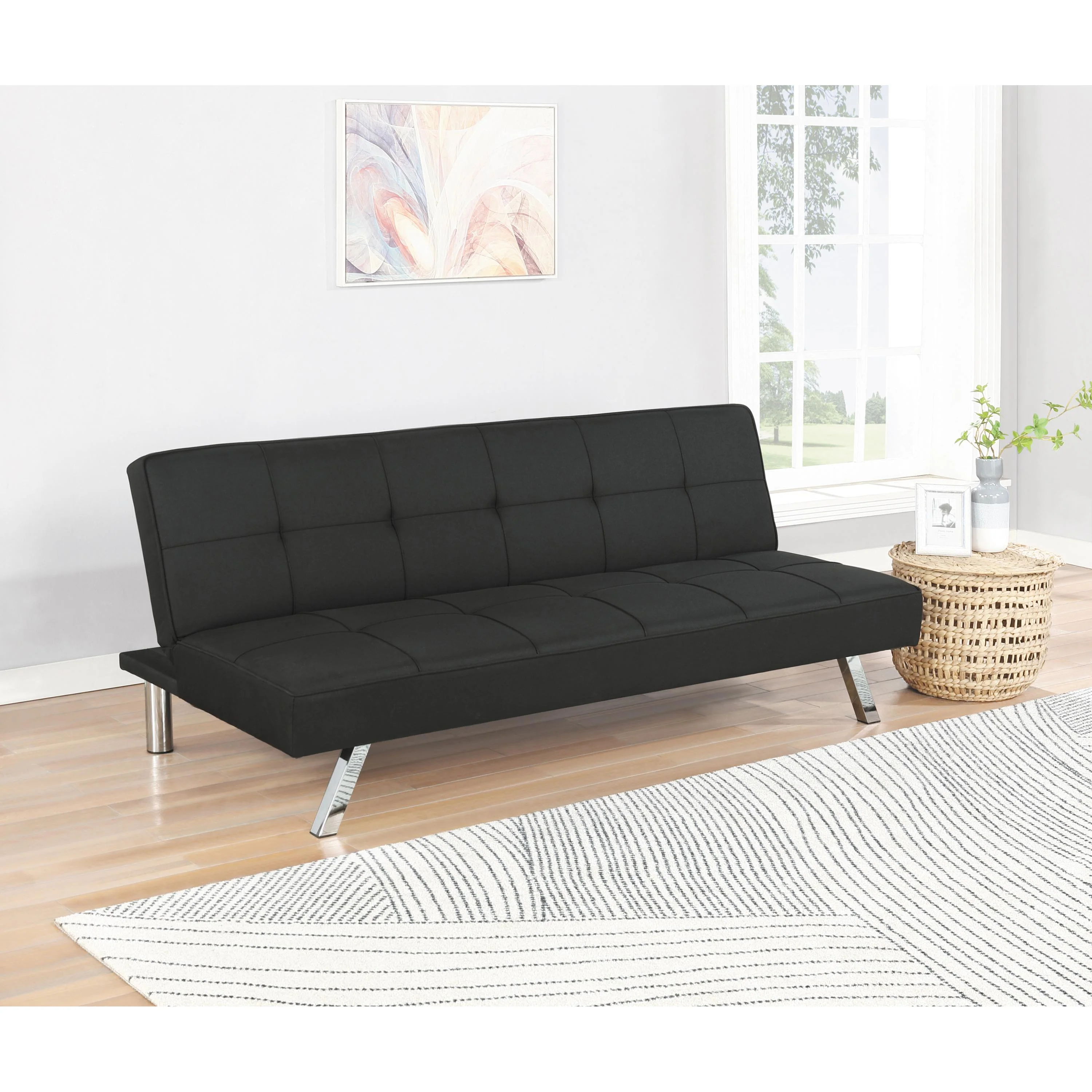 Coaster Furniture Joel 360281 Upholstered Tufted Convertible Sofa Bed - Black - Image 2