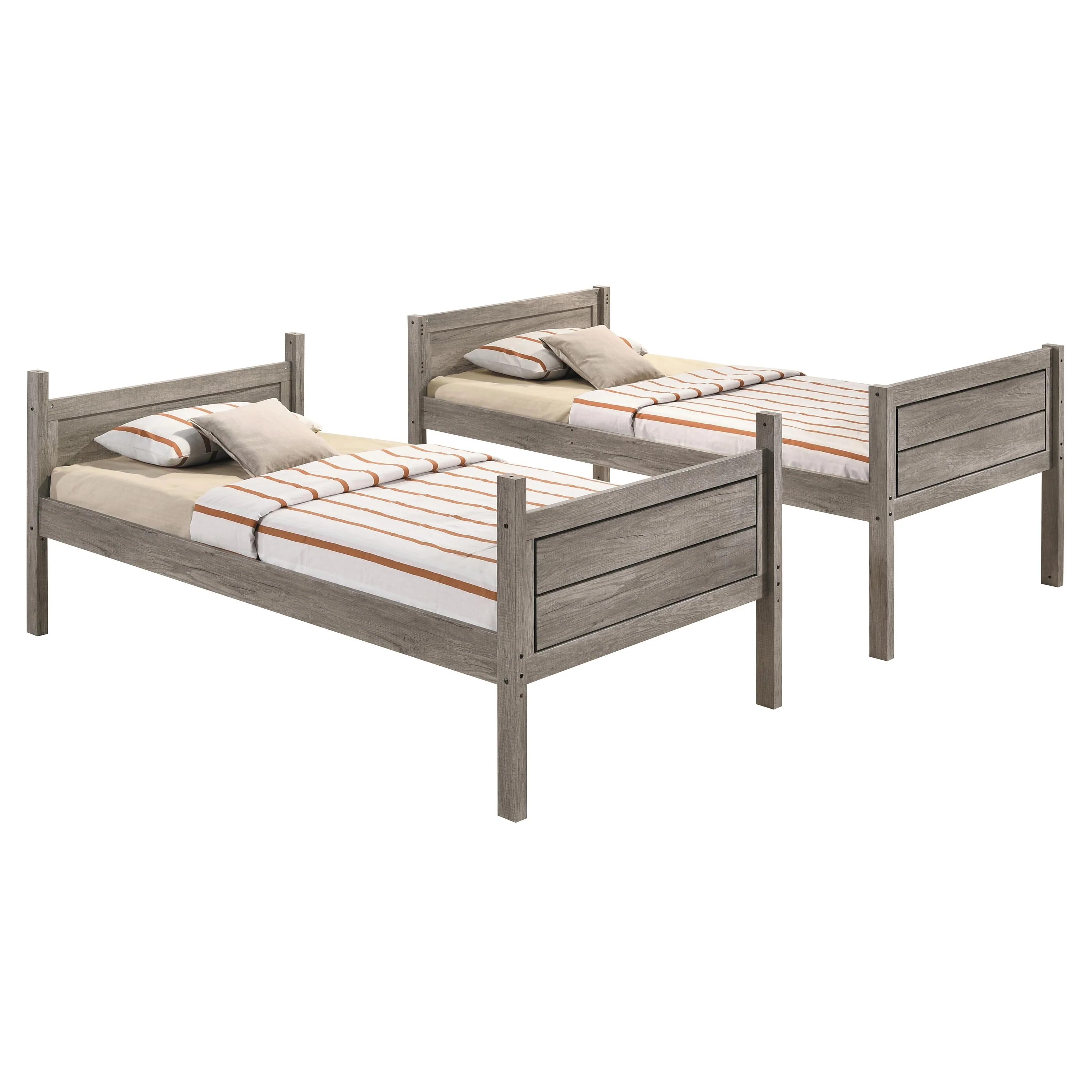 Coaster Furniture Ryder 400818 Wood Twin Over Twin Bunk Bed - Weathered Taupe - Image 3