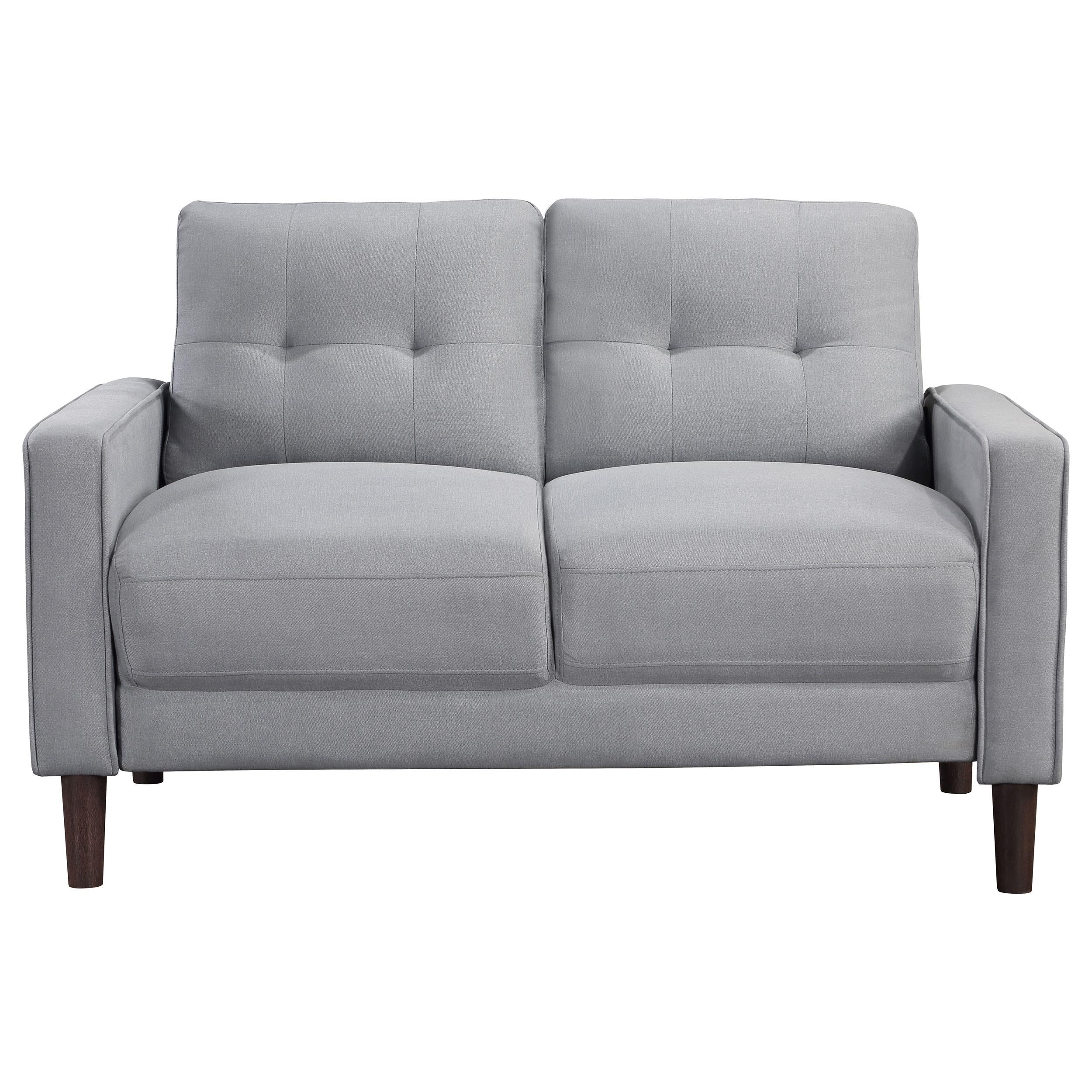 Coaster Furniture Bowen 506782 Upholstered Track Arm Tufted Loveseat - Grey - Image 2