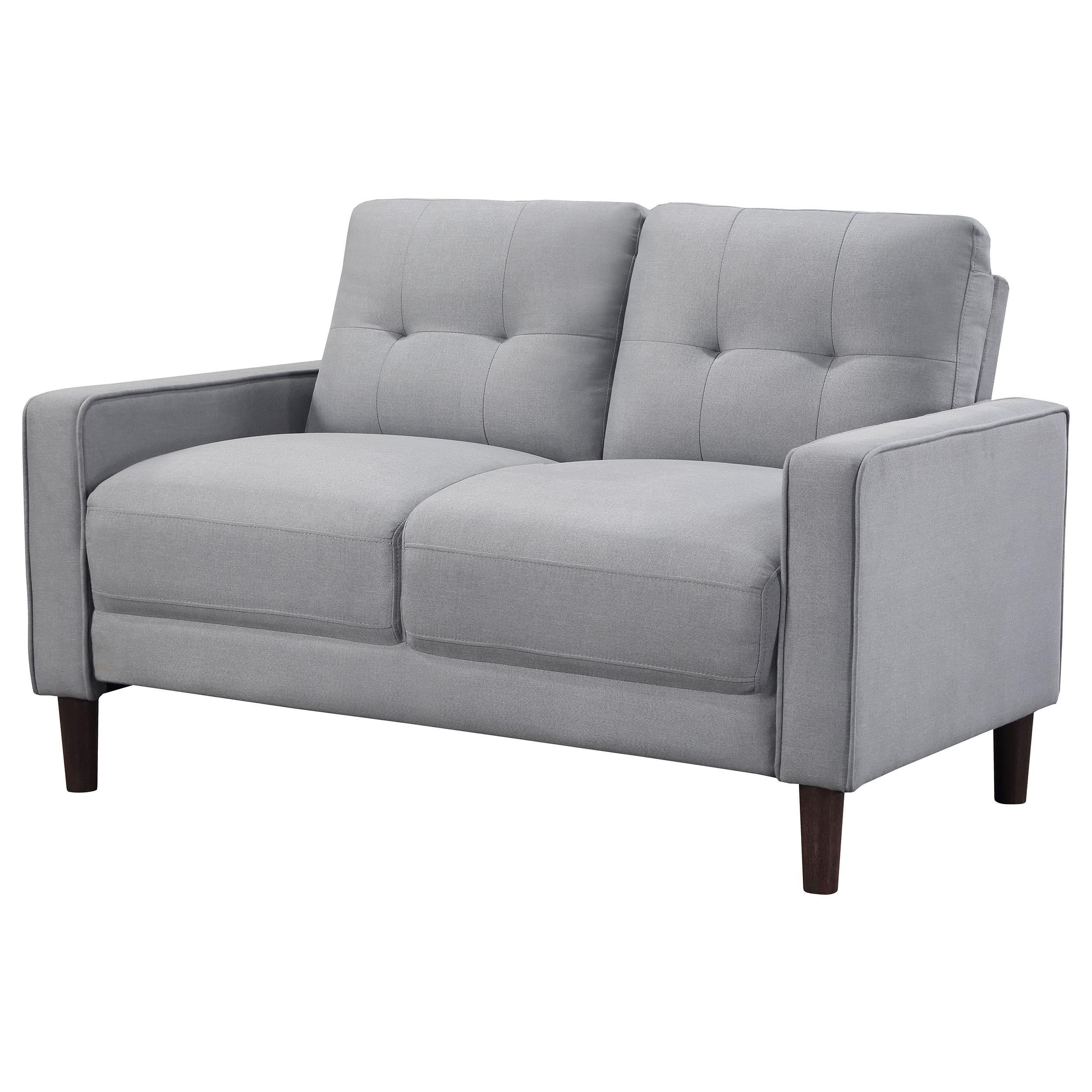 Coaster Furniture Bowen 506782 Upholstered Track Arm Tufted Loveseat - Grey - Image 3