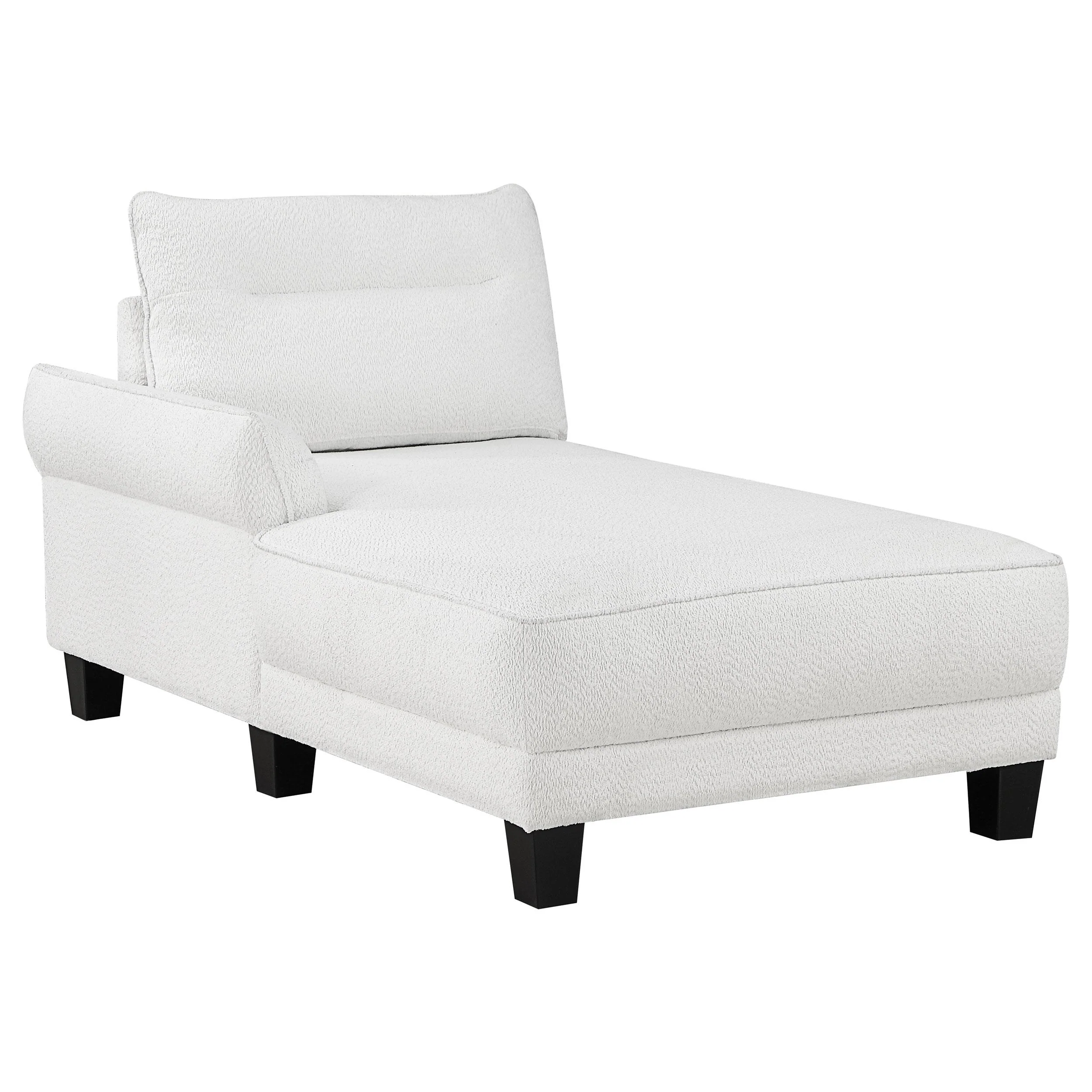 Coaster Furniture Caspian 509550 Upholstered Curved Arm Chaise Sectional Sofa - White - Image 2