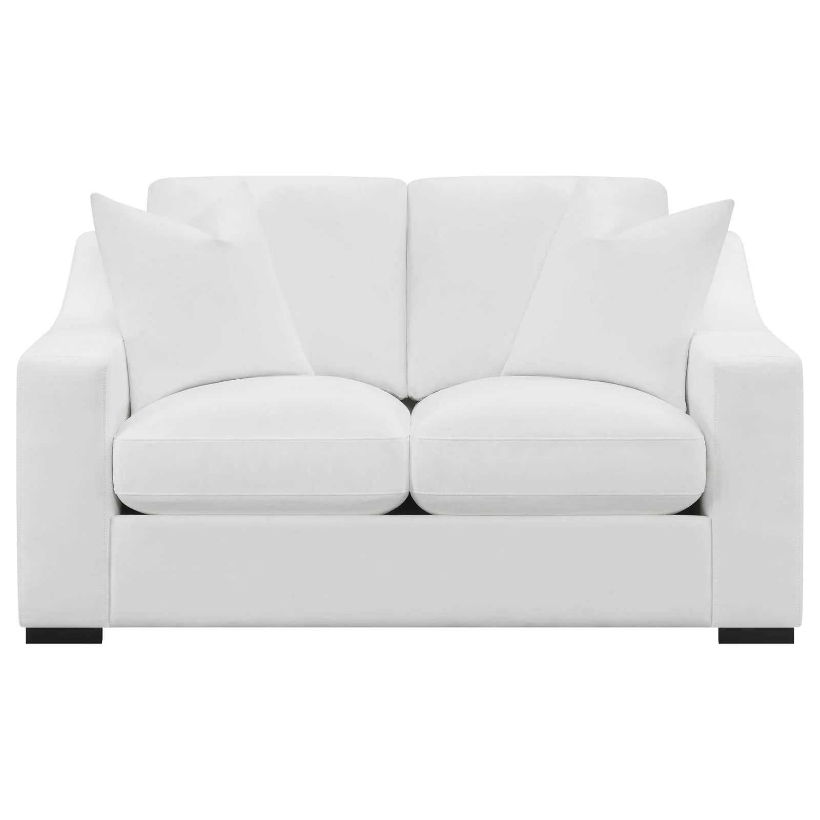Coaster Furniture Ashlyn 509892 Upholstered Sloped Arm Loveseat - White - Image 3