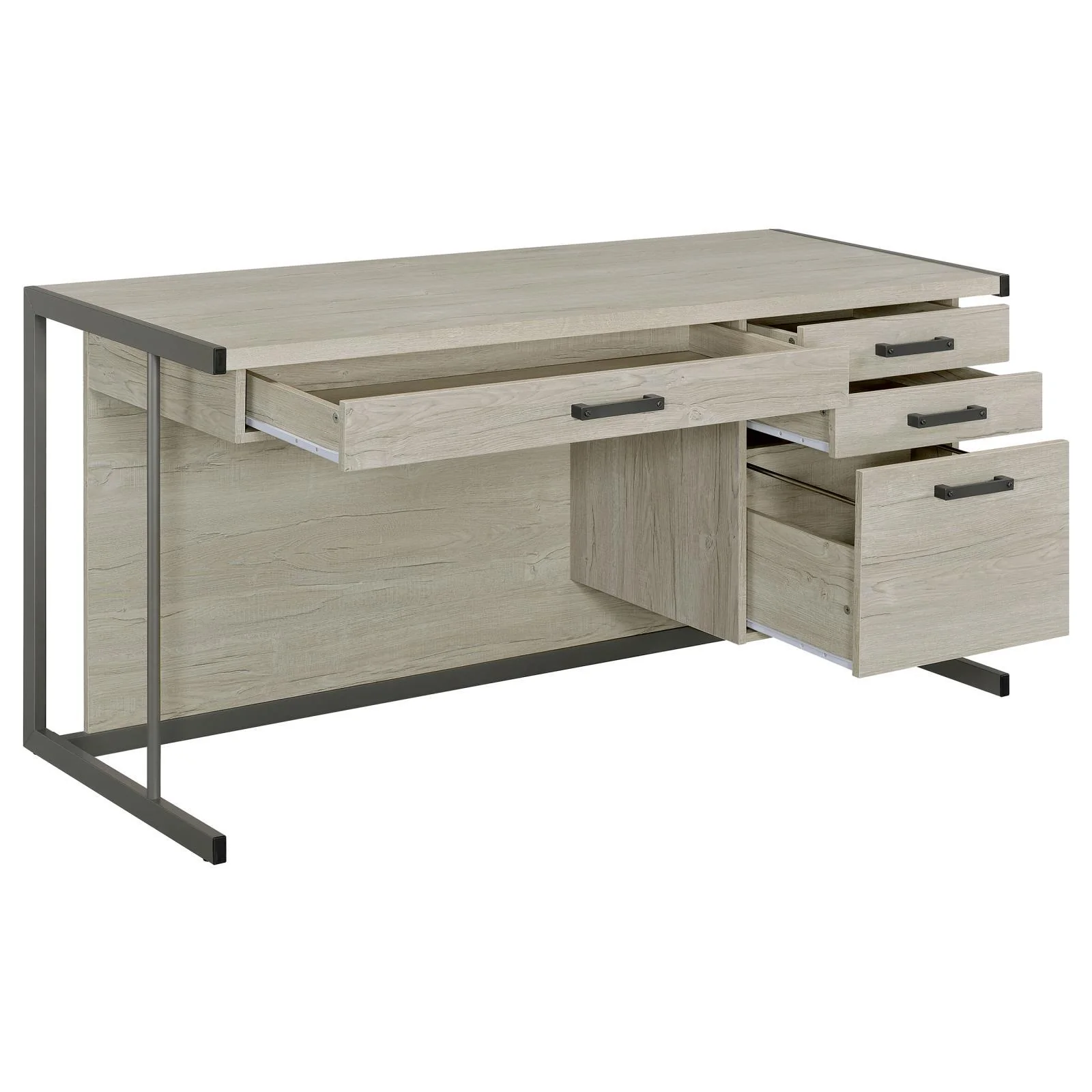 Coaster Furniture Loomis 805881 60-inch 4-Drawer Computer Desk - Whitewashed Grey - Image 3