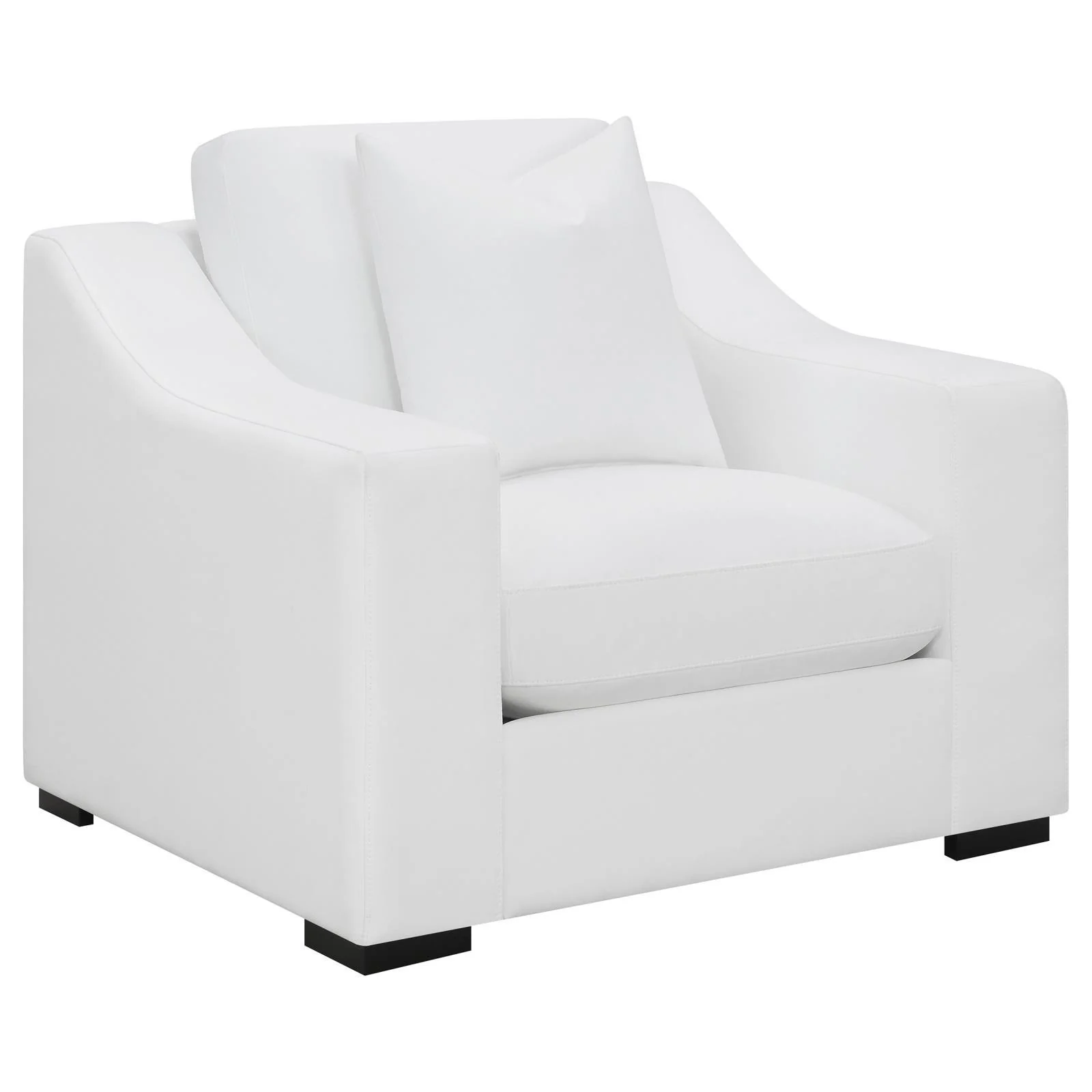 Coaster Furniture Ashlyn 509893 Upholstered Sloped Arm Accent Chair - White - Image 1