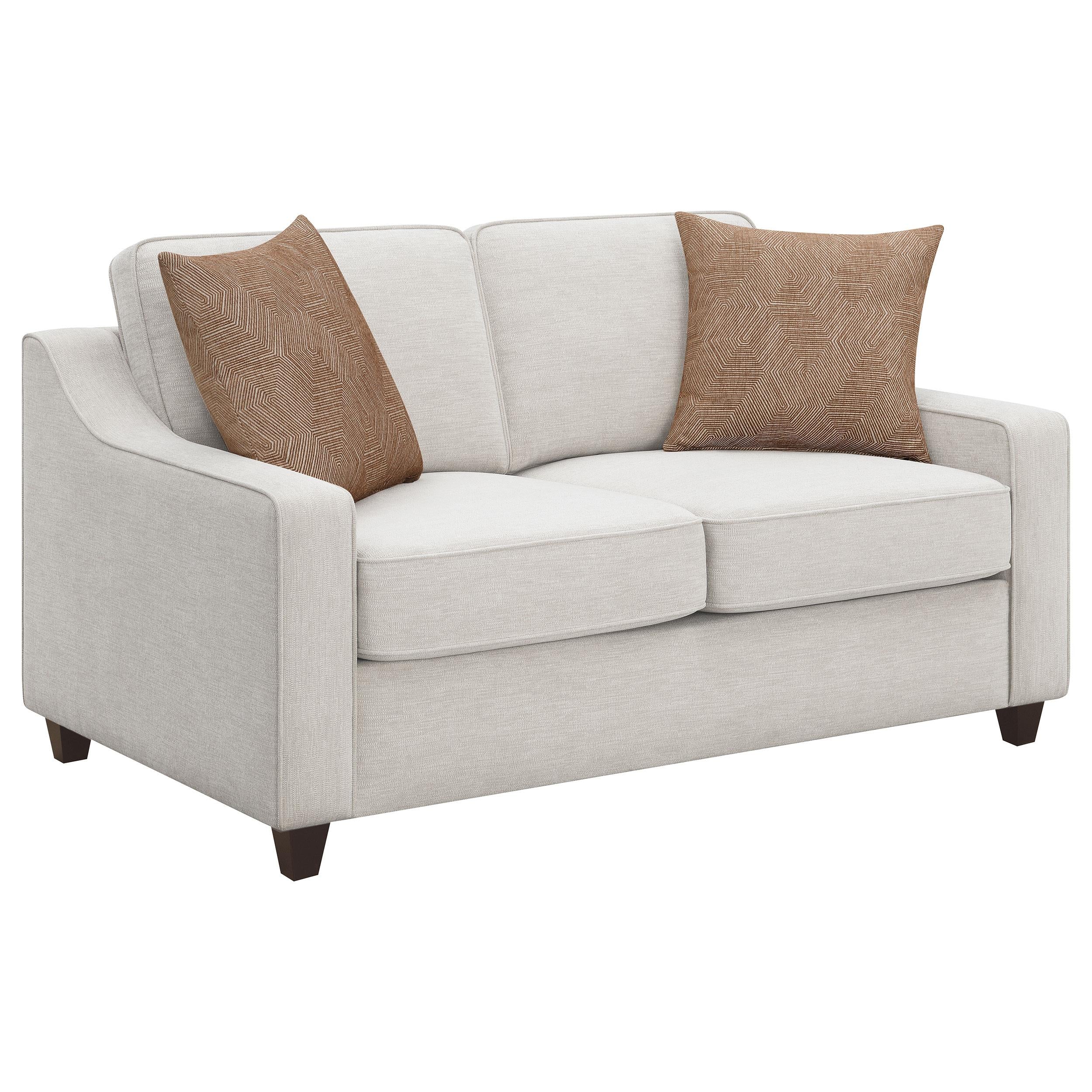 Coaster Furniture Christine 552062 Upholstered Sloped Arm Loveseat - Beige - Image 1